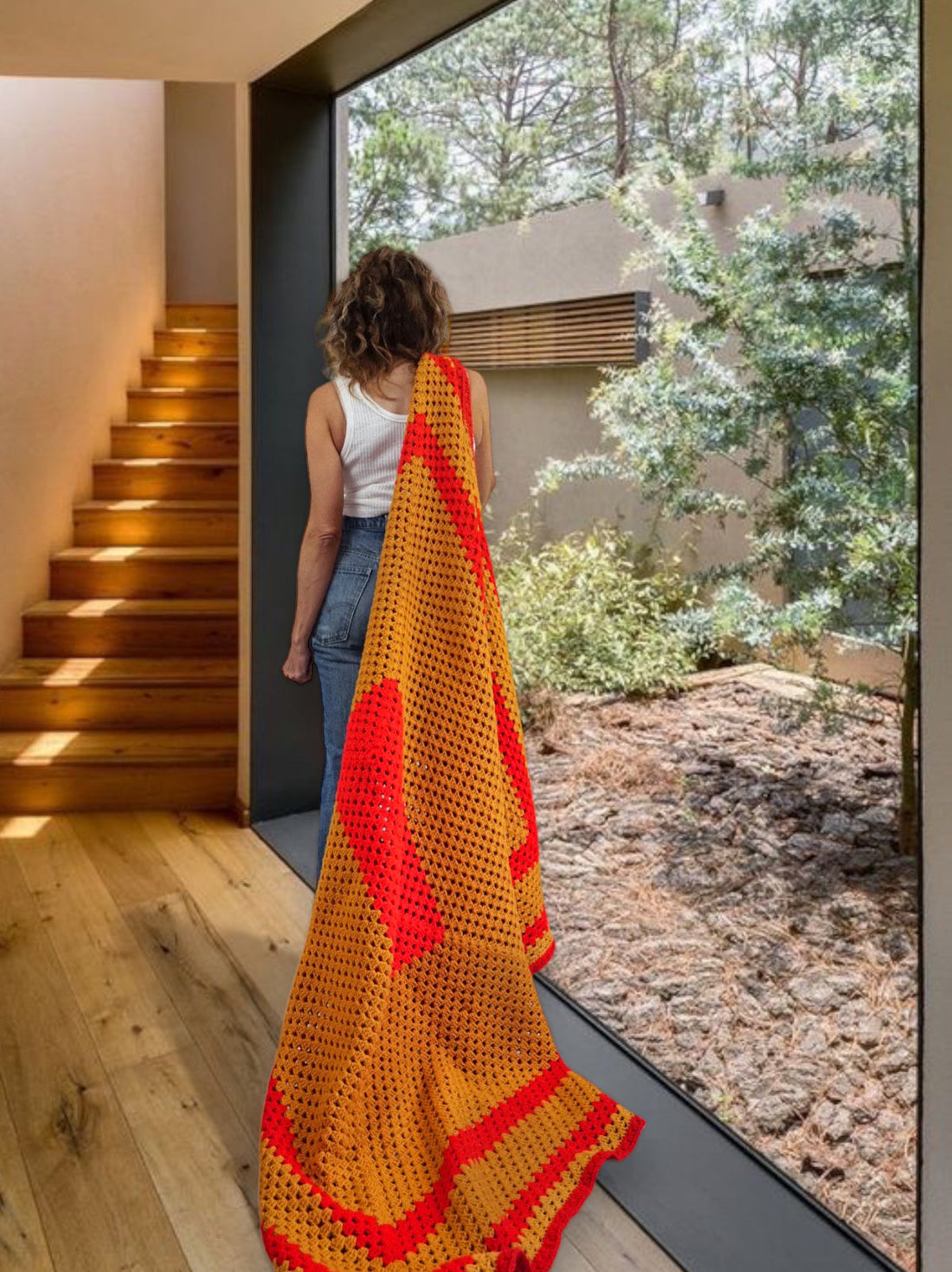 Vintage Turmeric Crochet Blanket-closiTherapi | vinTage