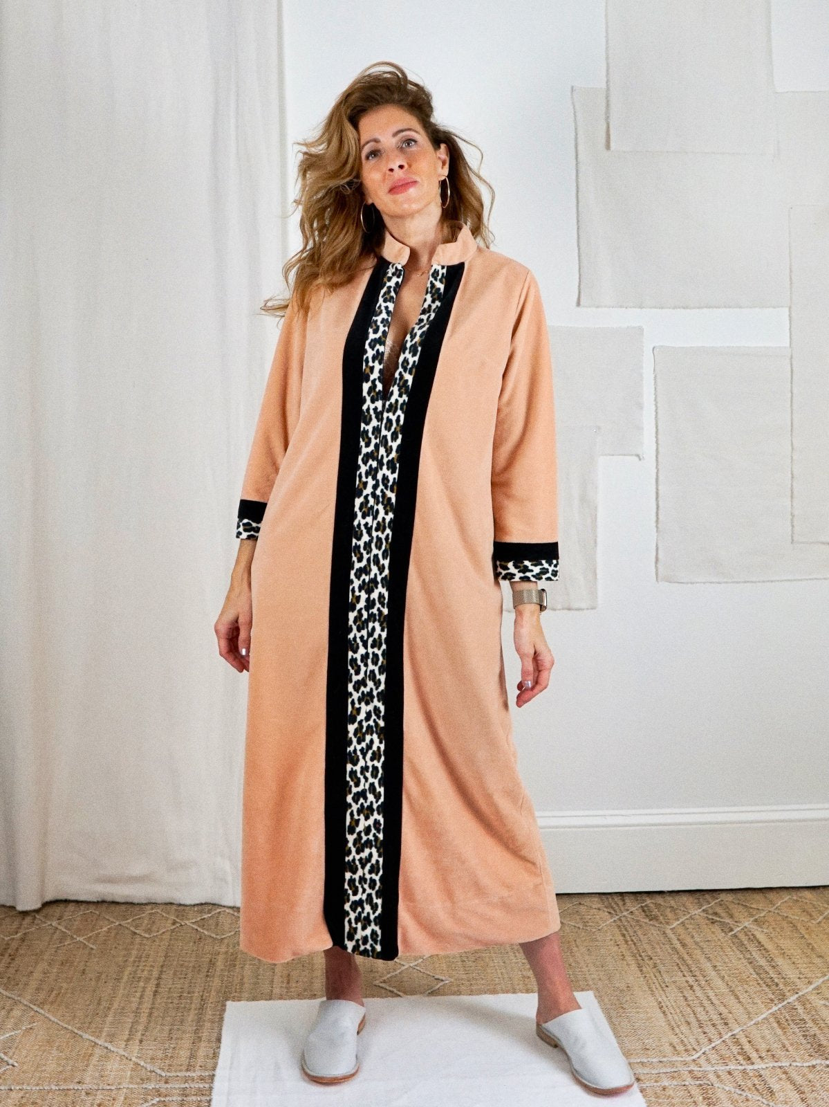 Vintage Velour Leopard Lounge Caftan-closiTherapi | vinTage