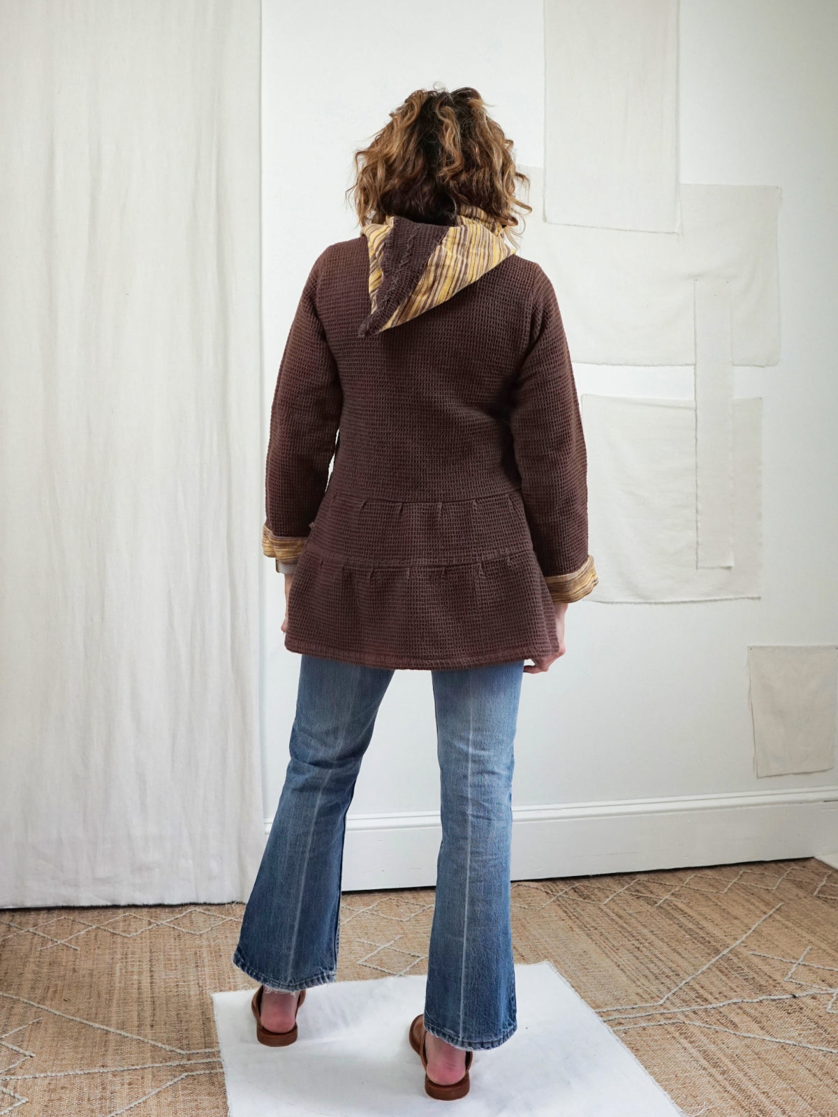 Waffle Knit Nutmeg Hoodie Tunic – therapi