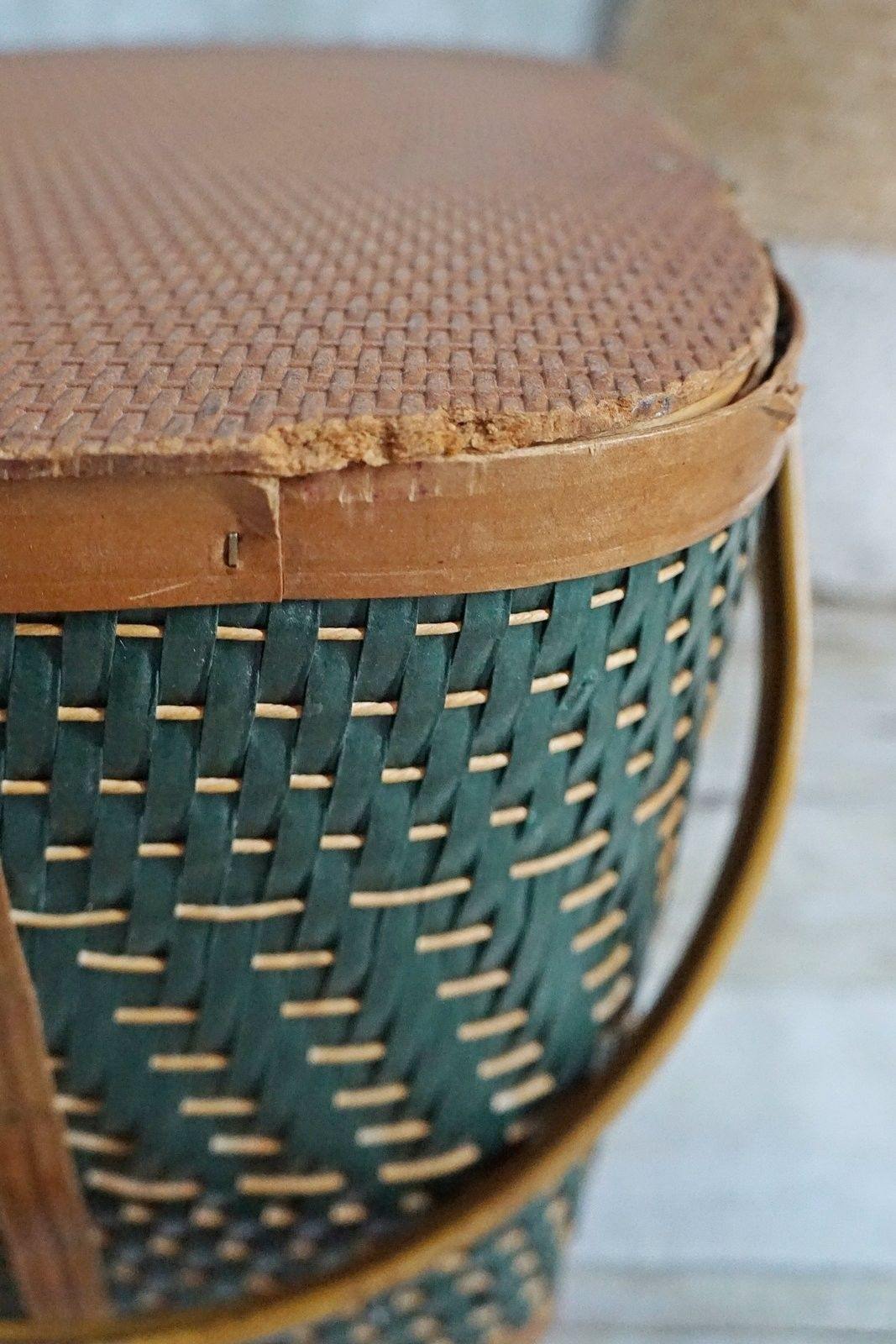 50's Wood Woven Picnic Basket-closiTherapi | vinTage