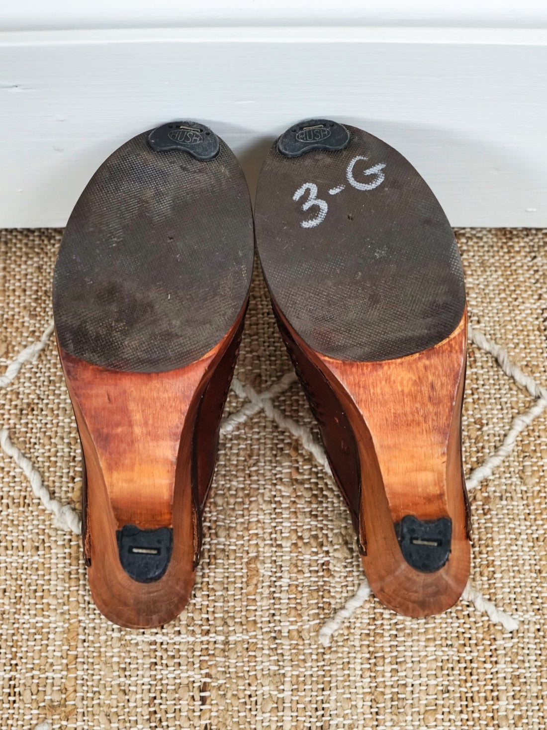 70's Cognac Braided Leather Platform Clogs | 7.5-closiTherapi | vinTage