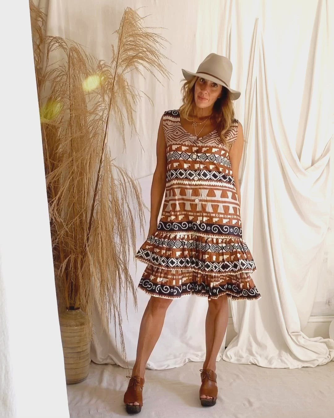 Vintage Southwestern Ruffle Dress
