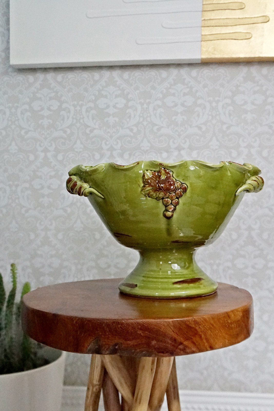 Ceramic Pedestal "Arte Italica" Fruit Bowl-closiTherapi | vinTage