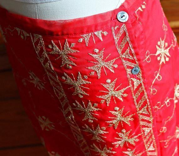 Embroidered Pencil Slip Skirt – therapi