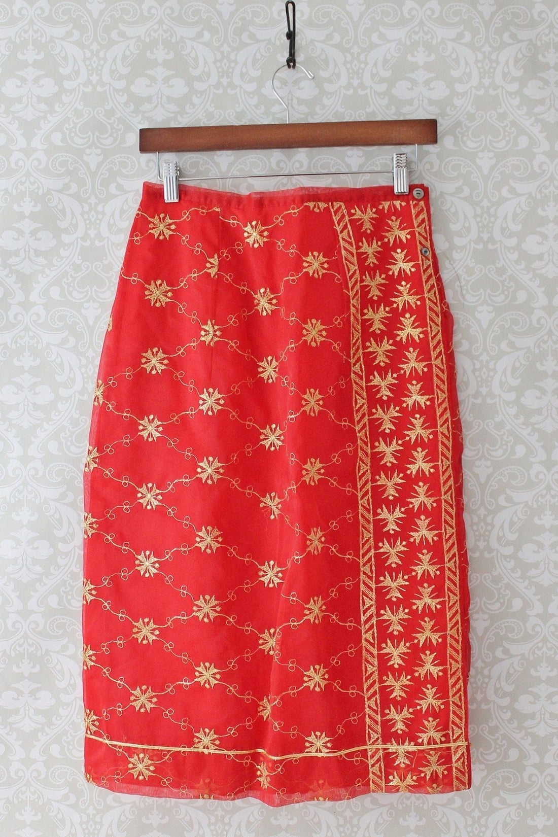 Embroidered Pencil Slip Skirt-closiTherapi | vinTage