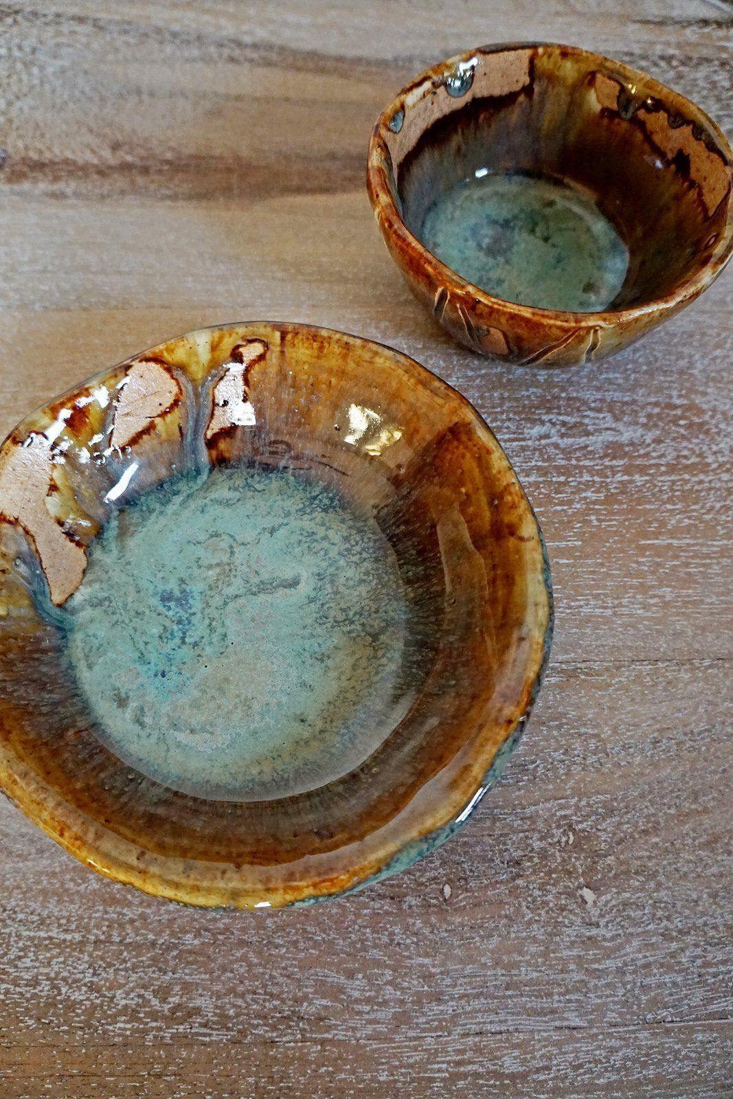 Handmade Ceramic Glazed Bowl Set-closiTherapi | vinTage
