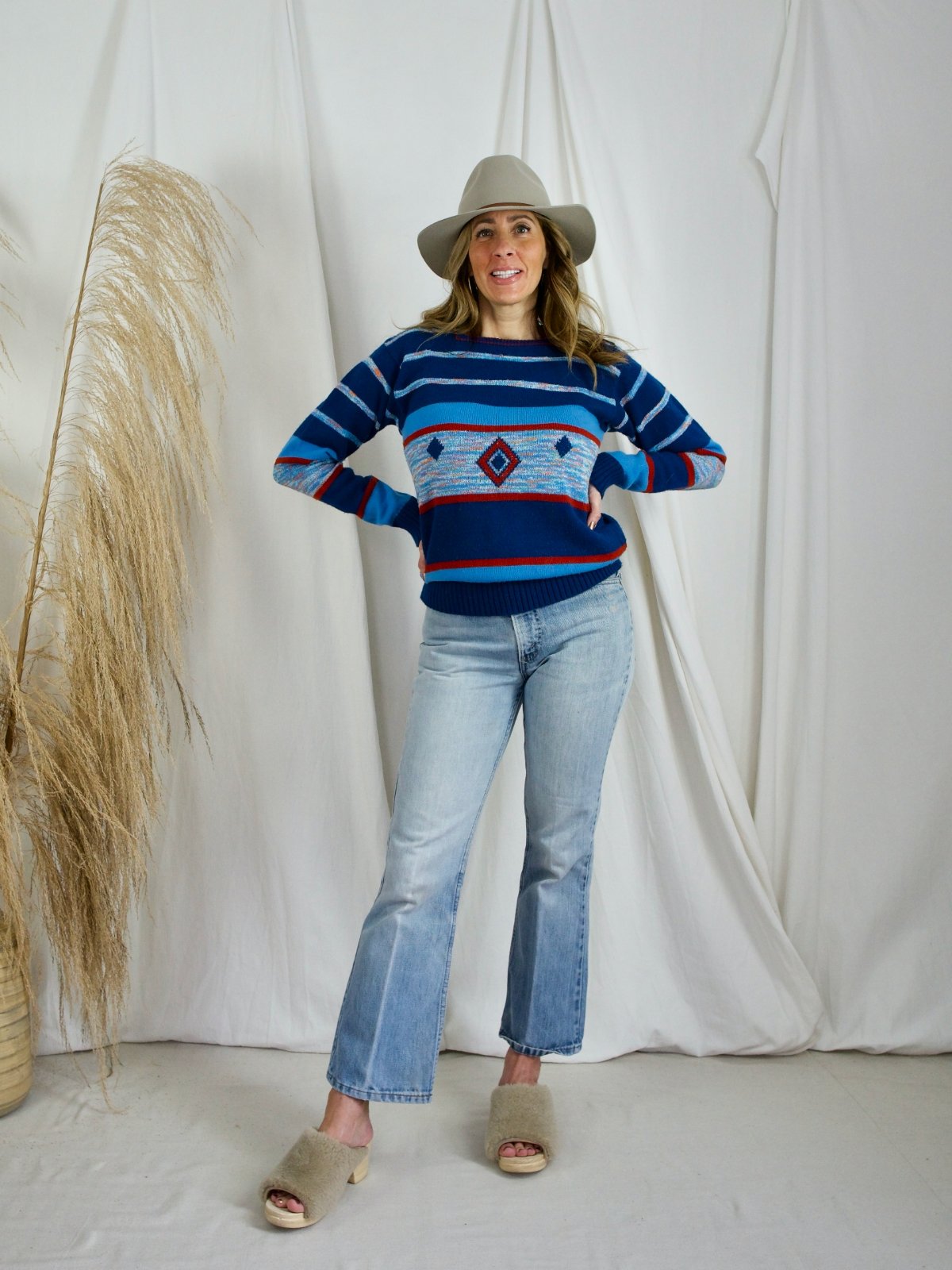 Marled Diamond Stripe Sweater – therapi