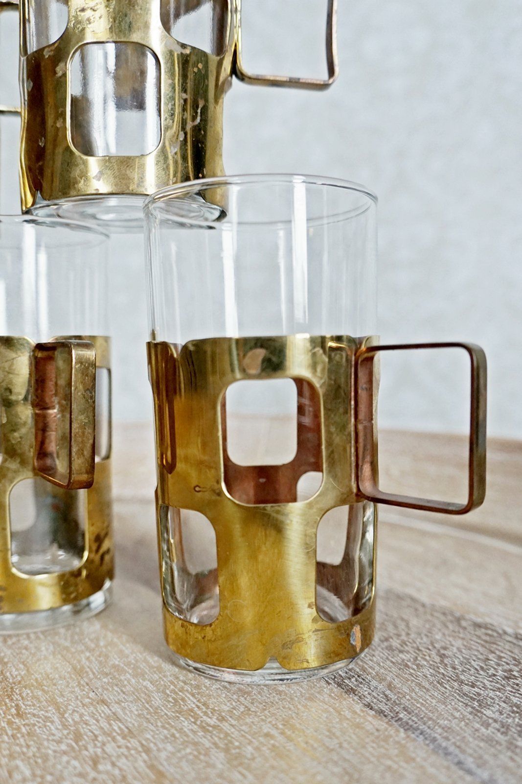 Mid Century Copper Beverage Glass Set-closiTherapi | vinTage