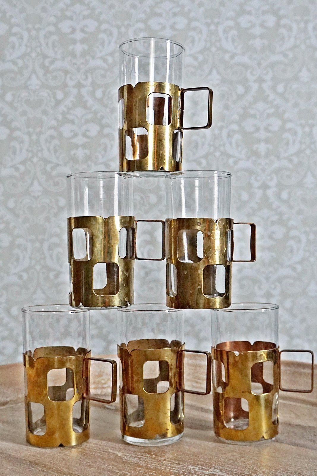 Mid Century Copper Beverage Glass Set-closiTherapi | vinTage