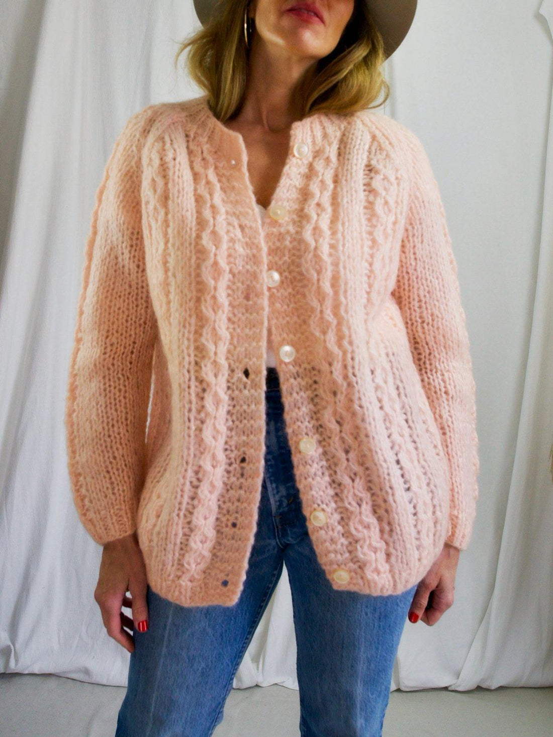 Soft Peach Italian Mohair Sweater-closiTherapi | vinTage