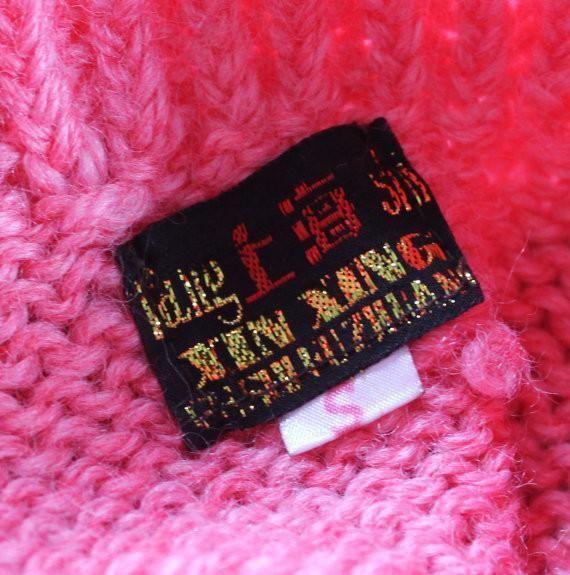 Tender Kittens "Xin Xing" Heather Pink Handknit Sweater-closiTherapi | vinTage