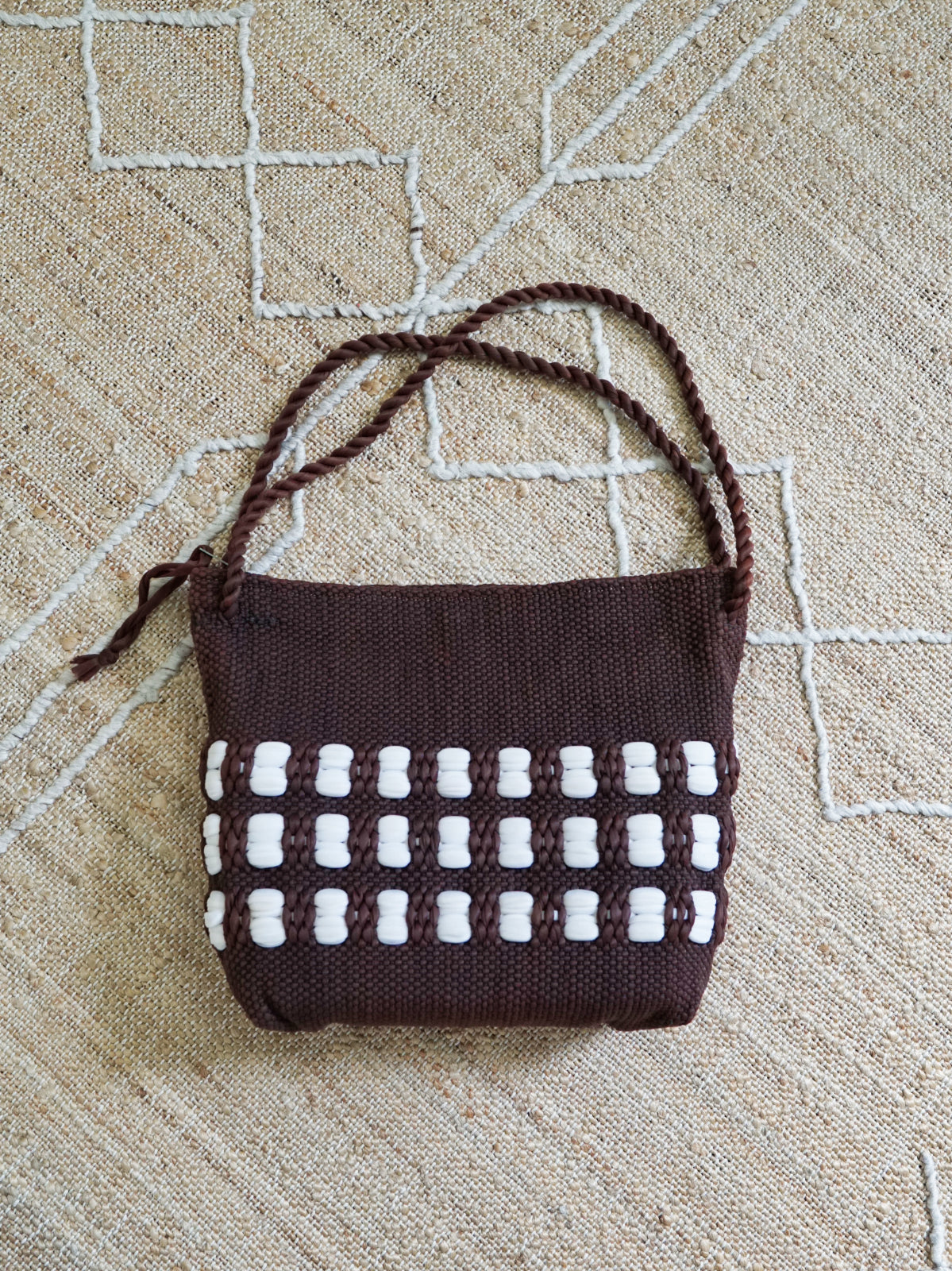 Vintage 40's Walnut Brown Woven Bag-closiTherapi | vinTage