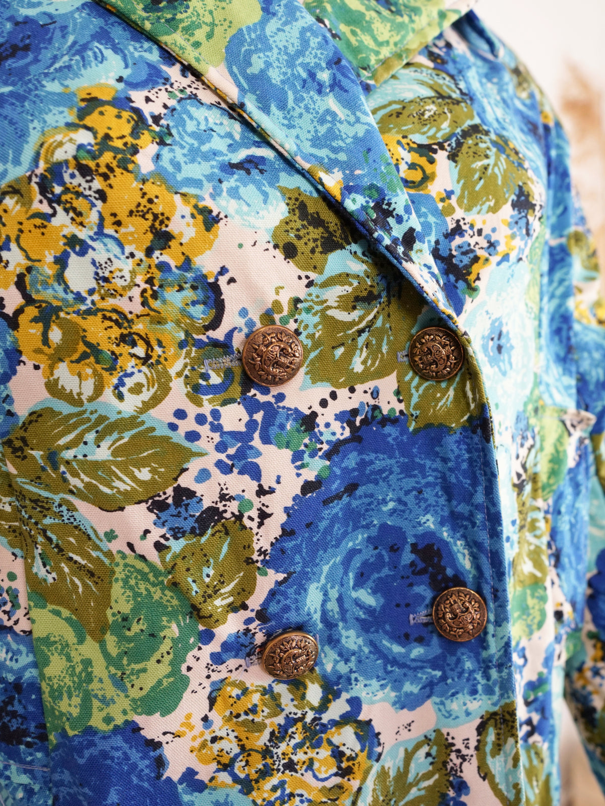 Vintage 50's Floral Barkcloth Pant Set-closiTherapi | vinTage