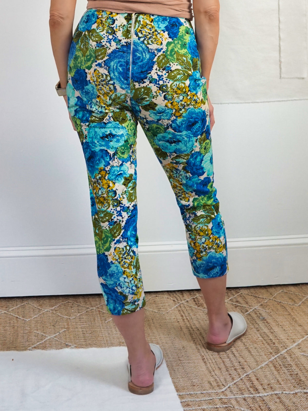 Vintage 50's Floral Barkcloth Pant Set-closiTherapi | vinTage