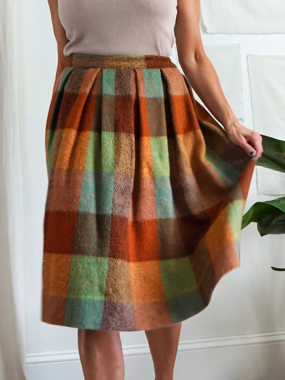 Vintage 50's Plaid Wool Skirt-closiTherapi | vinTage