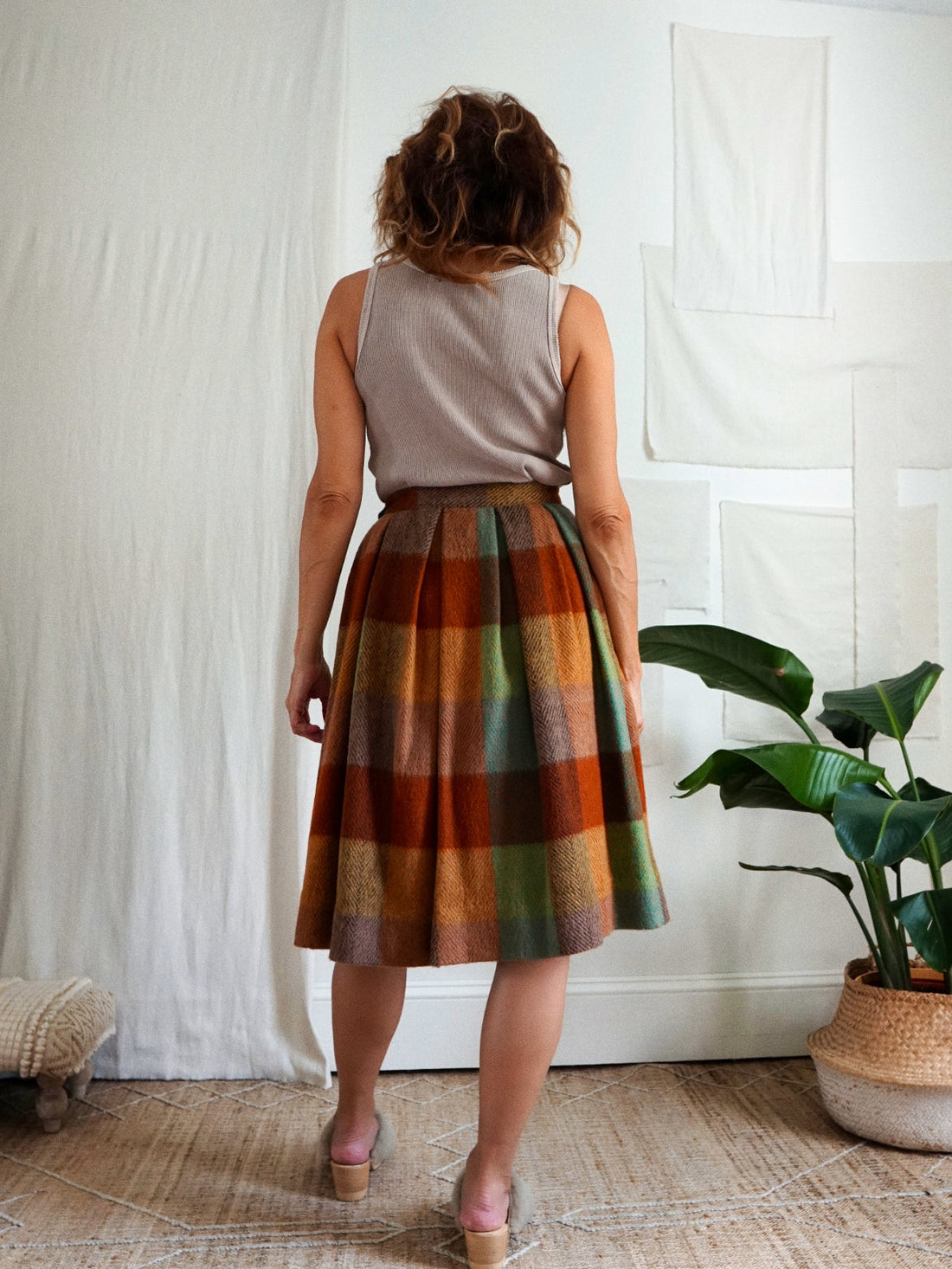 Vintage 50's Plaid Wool Skirt-closiTherapi | vinTage