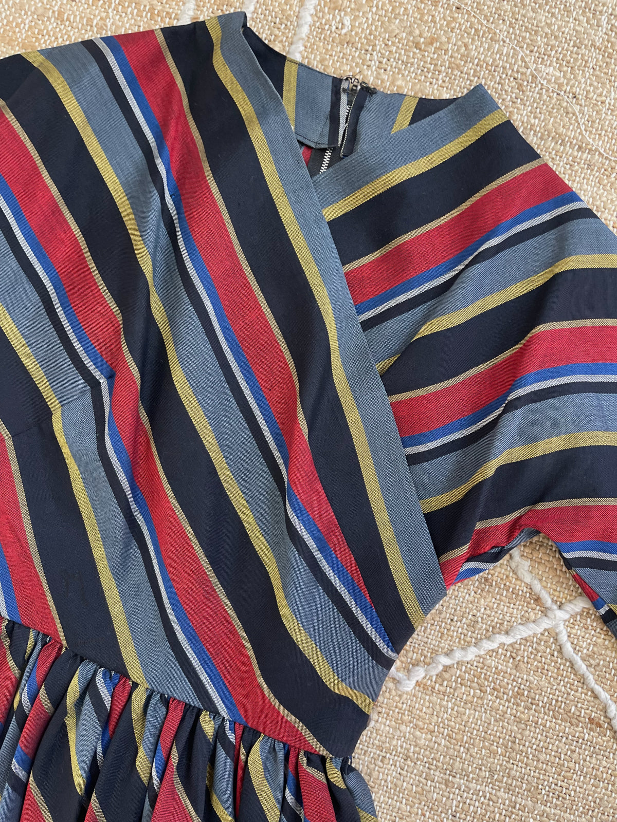 Vintage 50's Stripe Wrap Dress-closiTherapi | vinTage