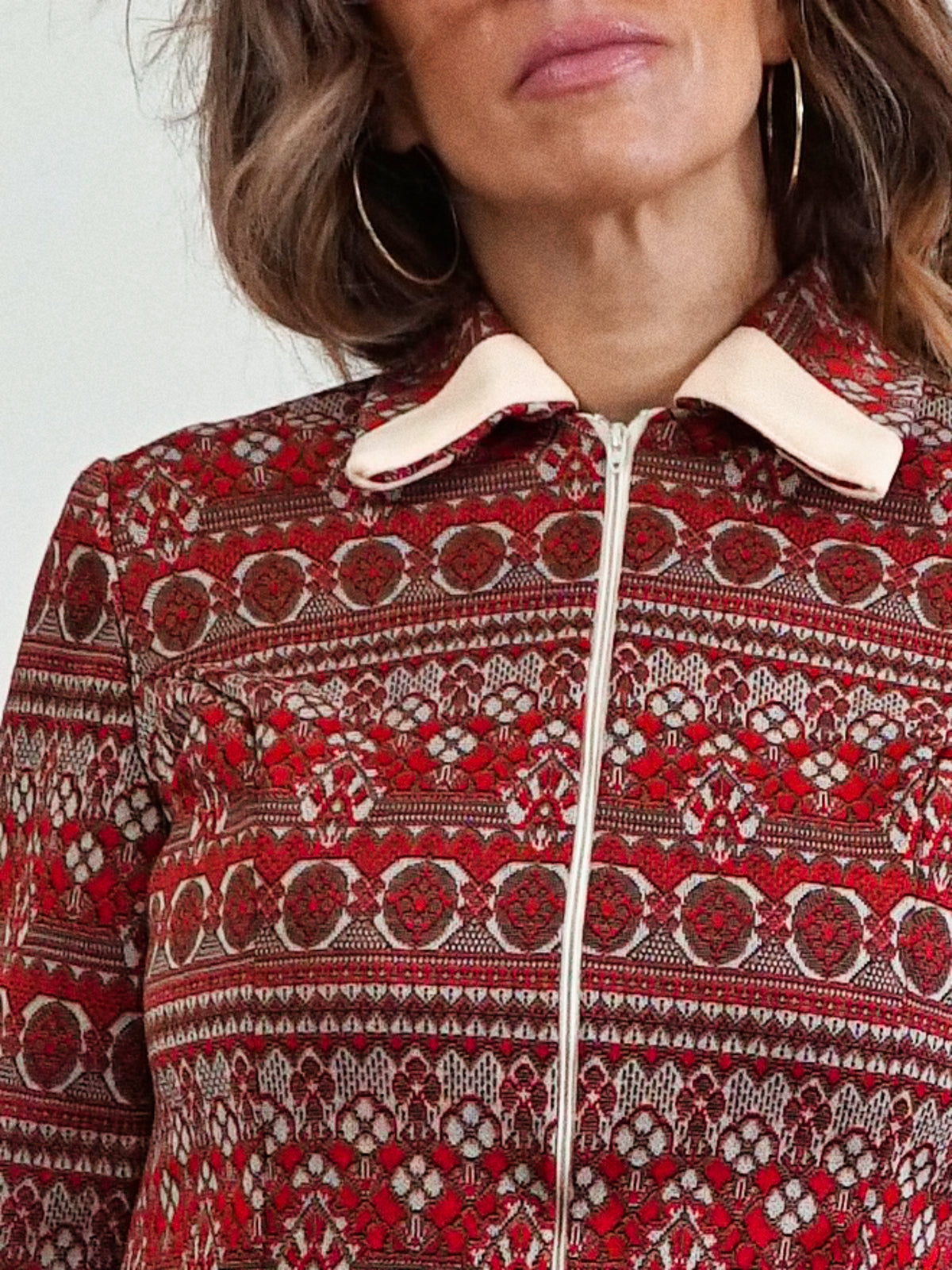 Vintage 60's Brick Red Ikat Dress-closiTherapi | vinTage