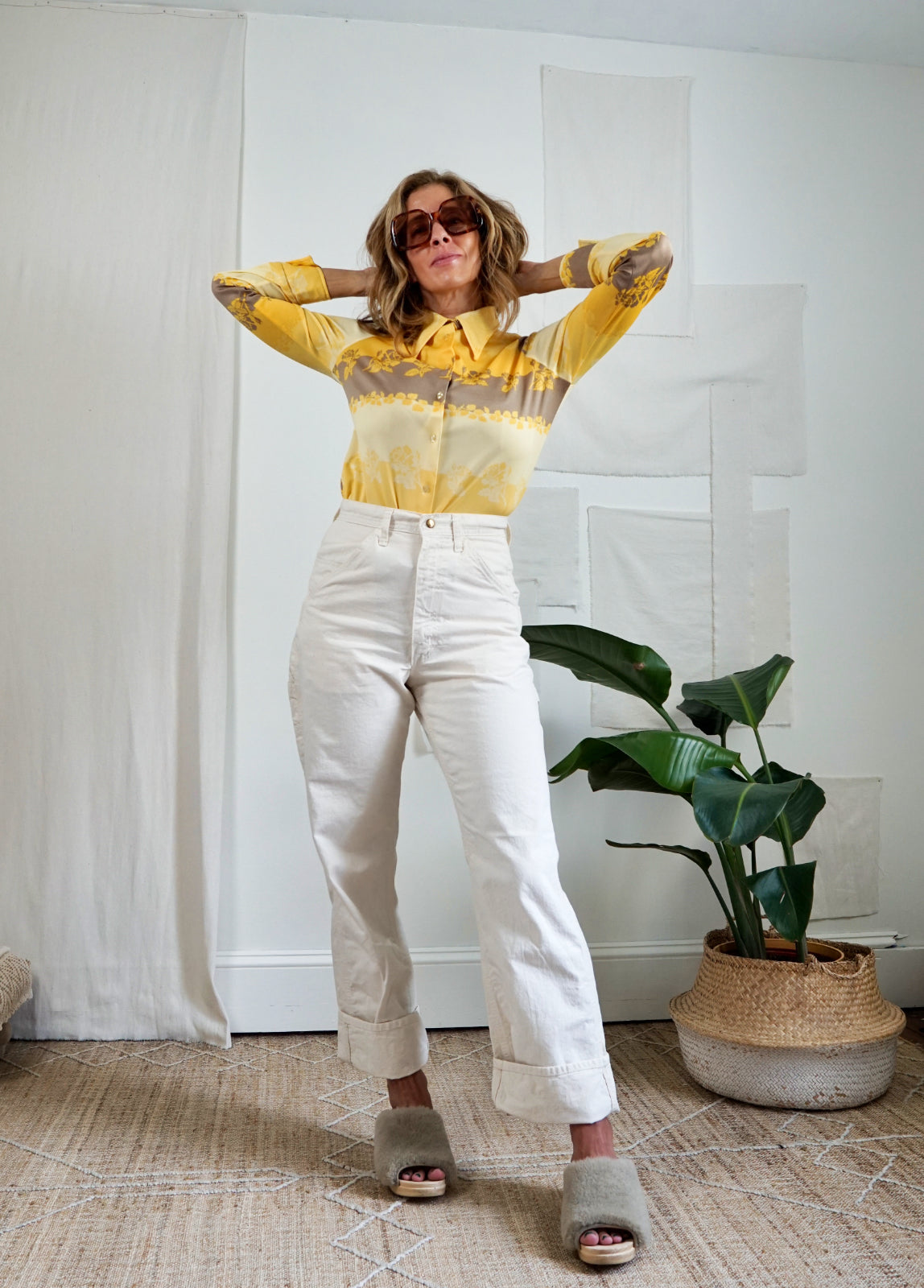 Vintage 70's Golden Floral Shirt-closiTherapi | vinTage