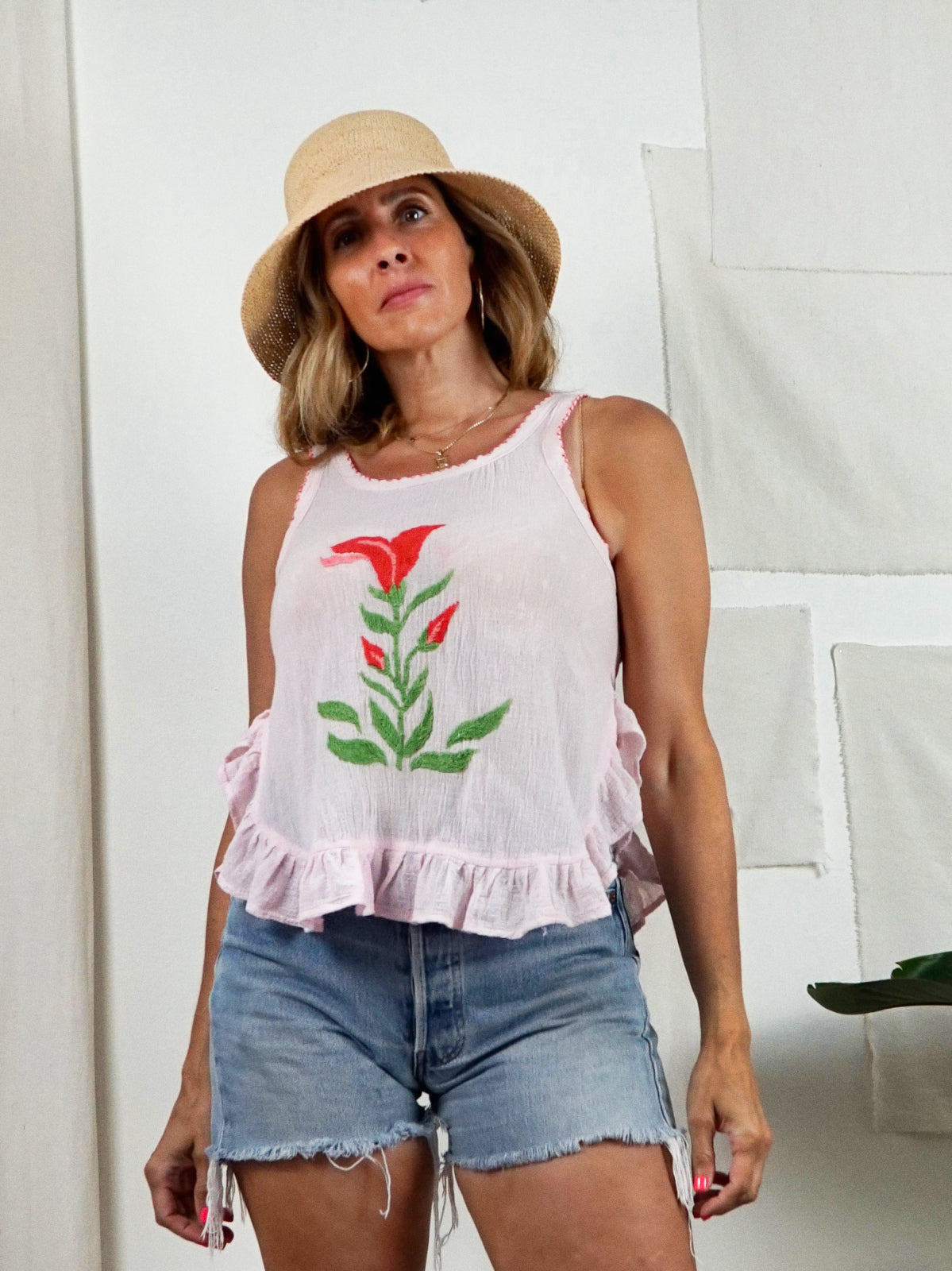 Vintage 70's Pink Gauze Babydoll Top-closiTherapi | vinTage
