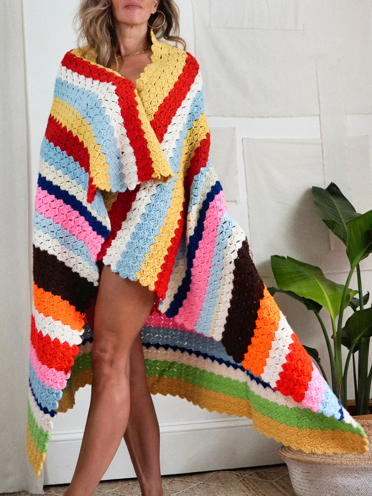 Vintage 70's Rainbow Stripe Blanket-closiTherapi | vinTage