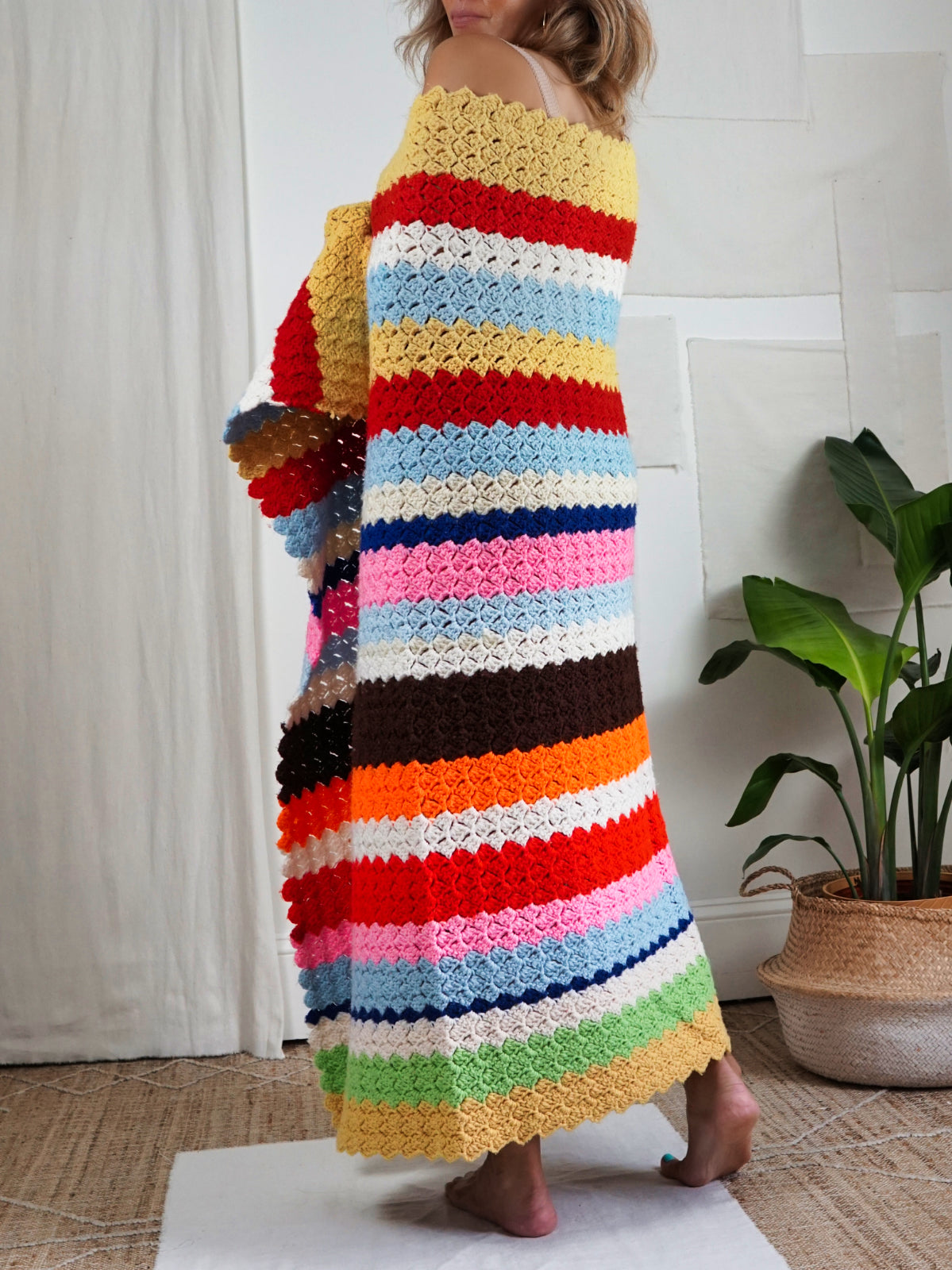 Vintage 70's Rainbow Stripe Blanket-closiTherapi | vinTage