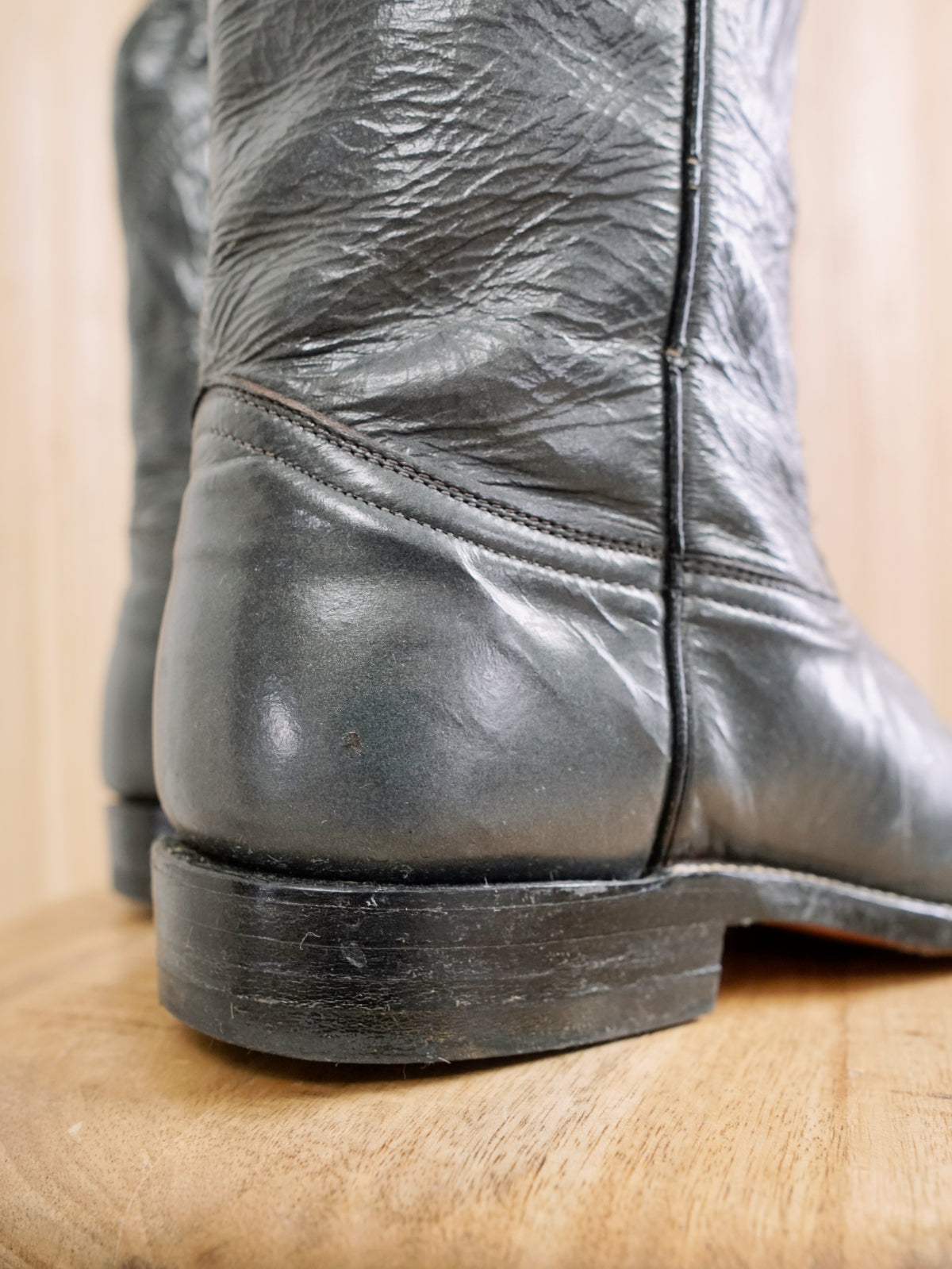 Vintage 70's Steel Gray Leather Western Roper Boots | 7.5-closiTherapi | vinTage