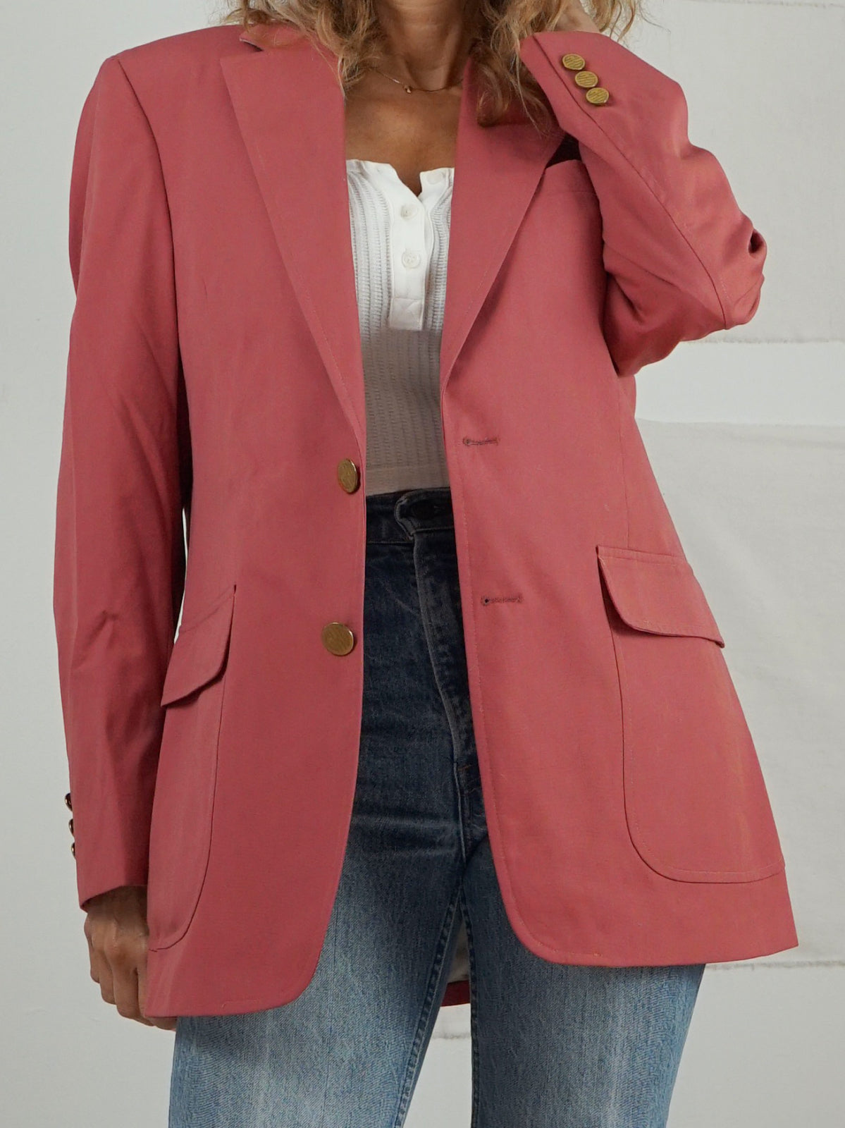 Vintage 80's Dusty Rose Monogram Blazer-closiTherapi | vinTage