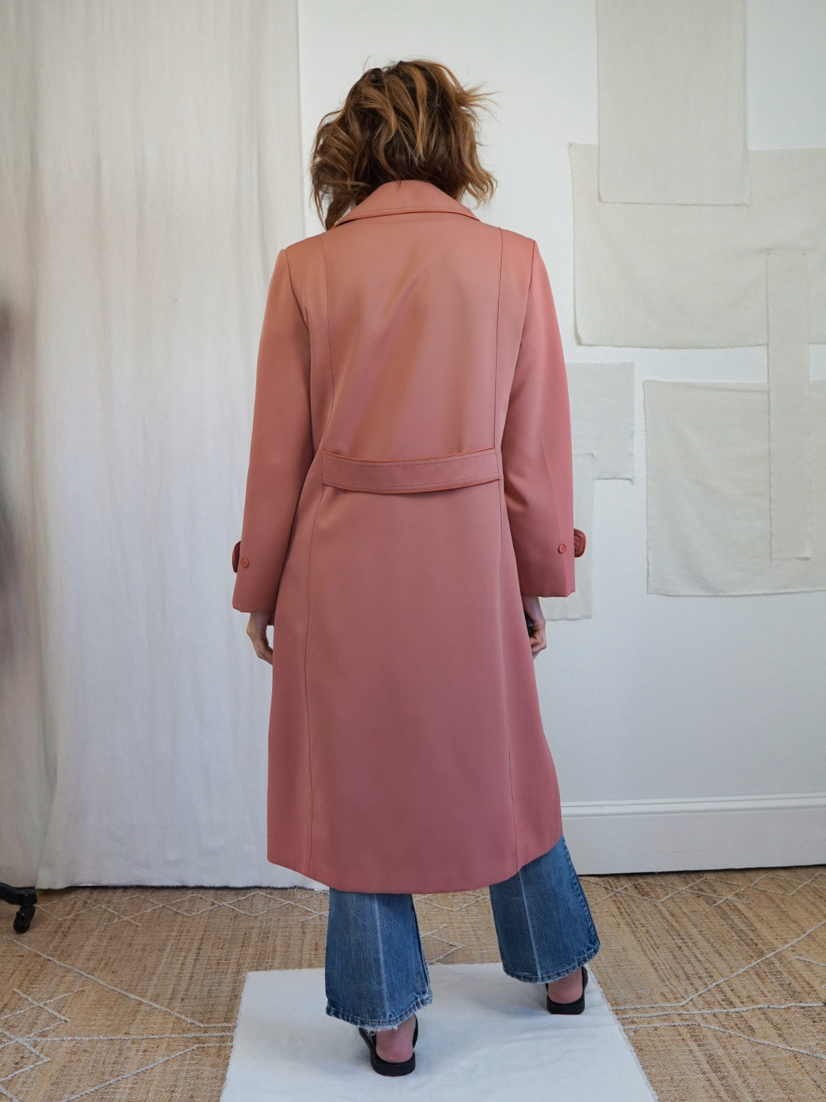 Vintage 80's Dusty Rose Trench Coat-closiTherapi | vinTage