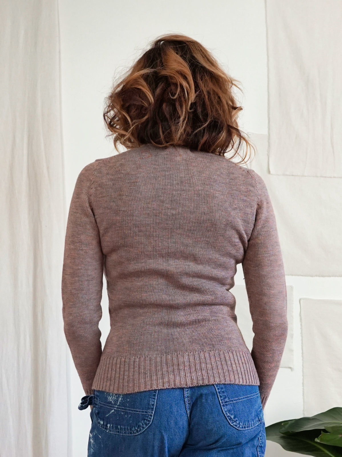 Vintage 80's Nutmeg Cardigan Scarf Sweater-closiTherapi | vinTage