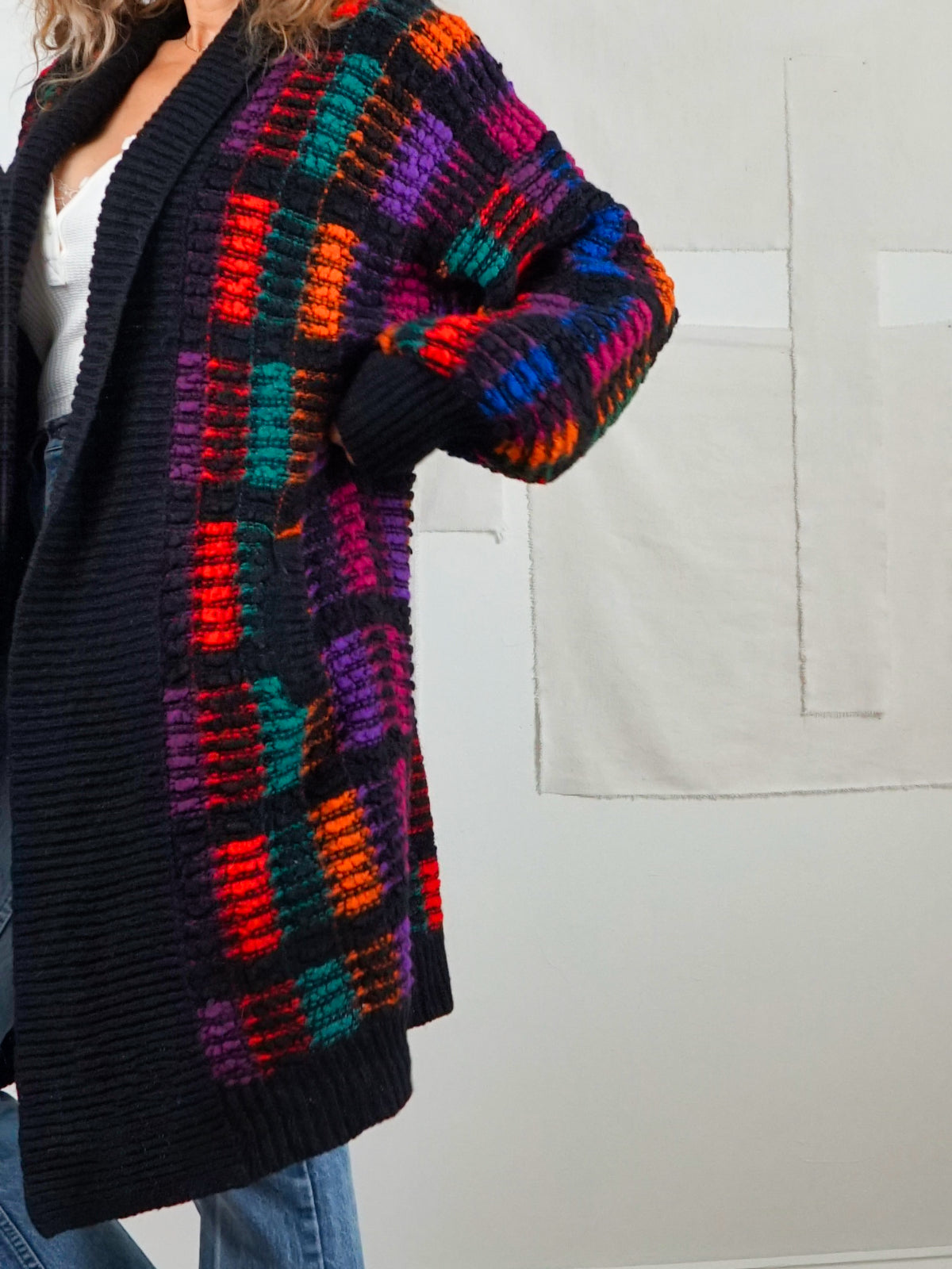 Vintage 80's Rainbow Blanket Sweater-closiTherapi | vinTage