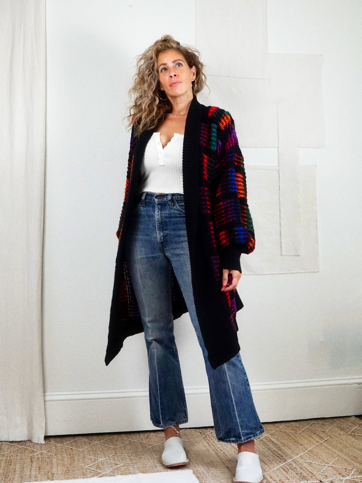 Vintage 80's Rainbow Blanket Sweater-closiTherapi | vinTage