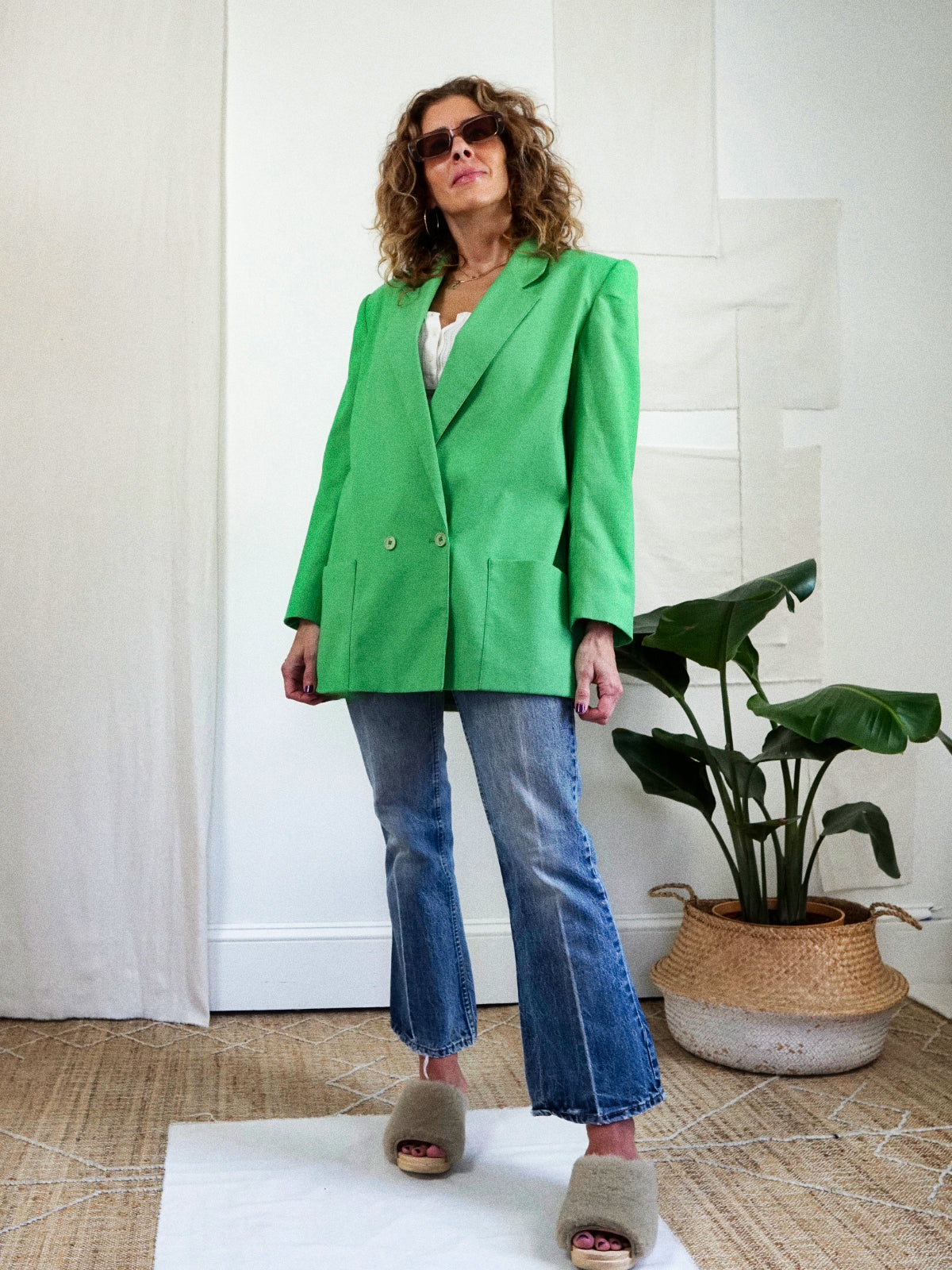 Vintage 80's Shamrock Boxy Blazer Jacket-closiTherapi | vinTage