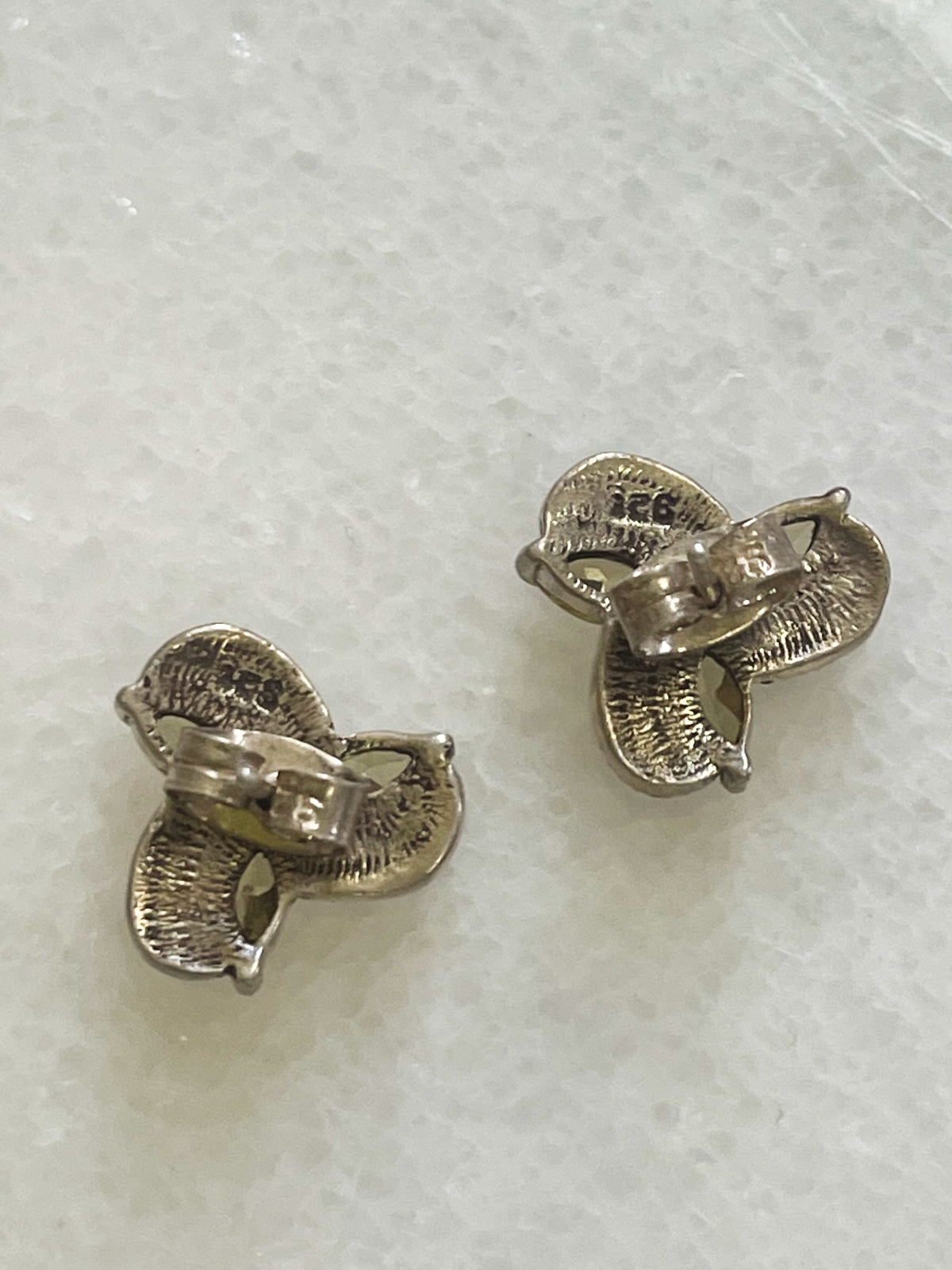 Vintage 80's Silver Citrine Pinwheel Earrings-closiTherapi | vinTage