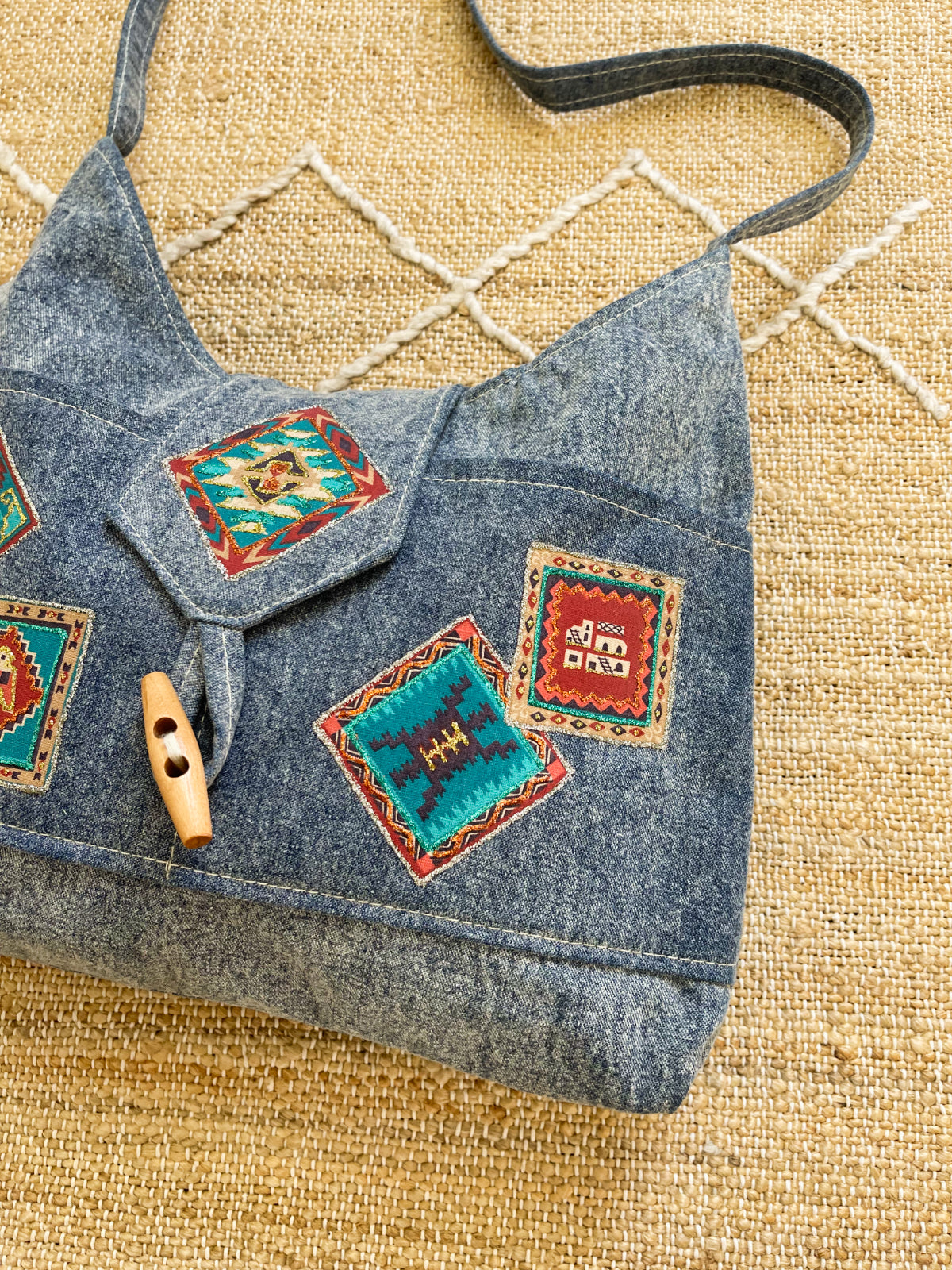 Vintage 80's Southwestern Denim Bag-closiTherapi | vinTage