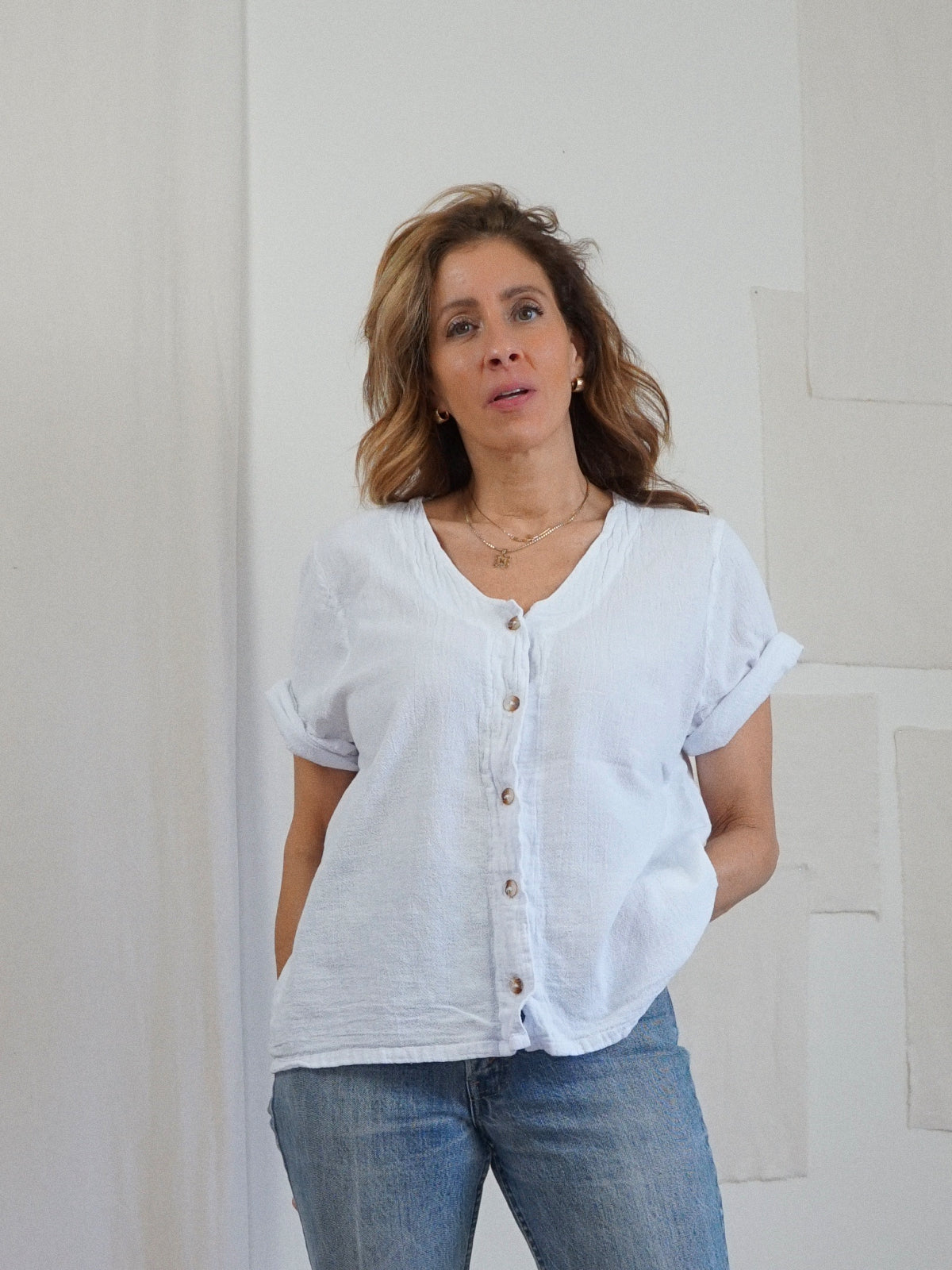 Vintage 90's Crinkle Gauze Top-closiTherapi | vinTage