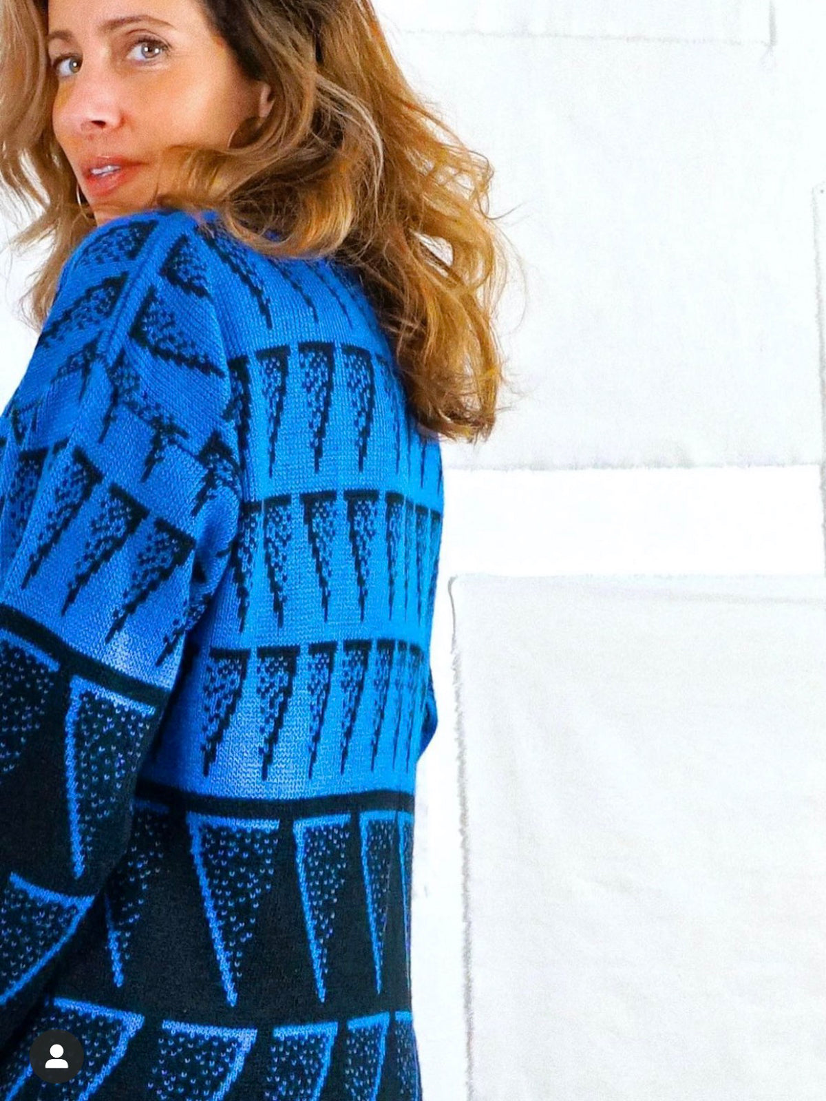 Vintage Abstract Cobalt Tunic Sweater-closiTherapi | vinTage