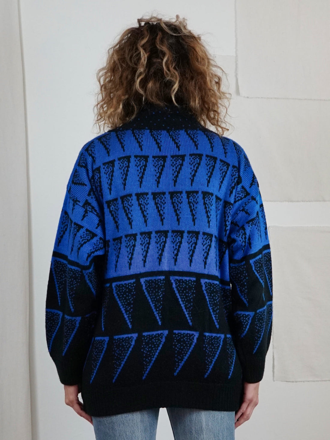 Vintage Abstract Cobalt Tunic Sweater-closiTherapi | vinTage