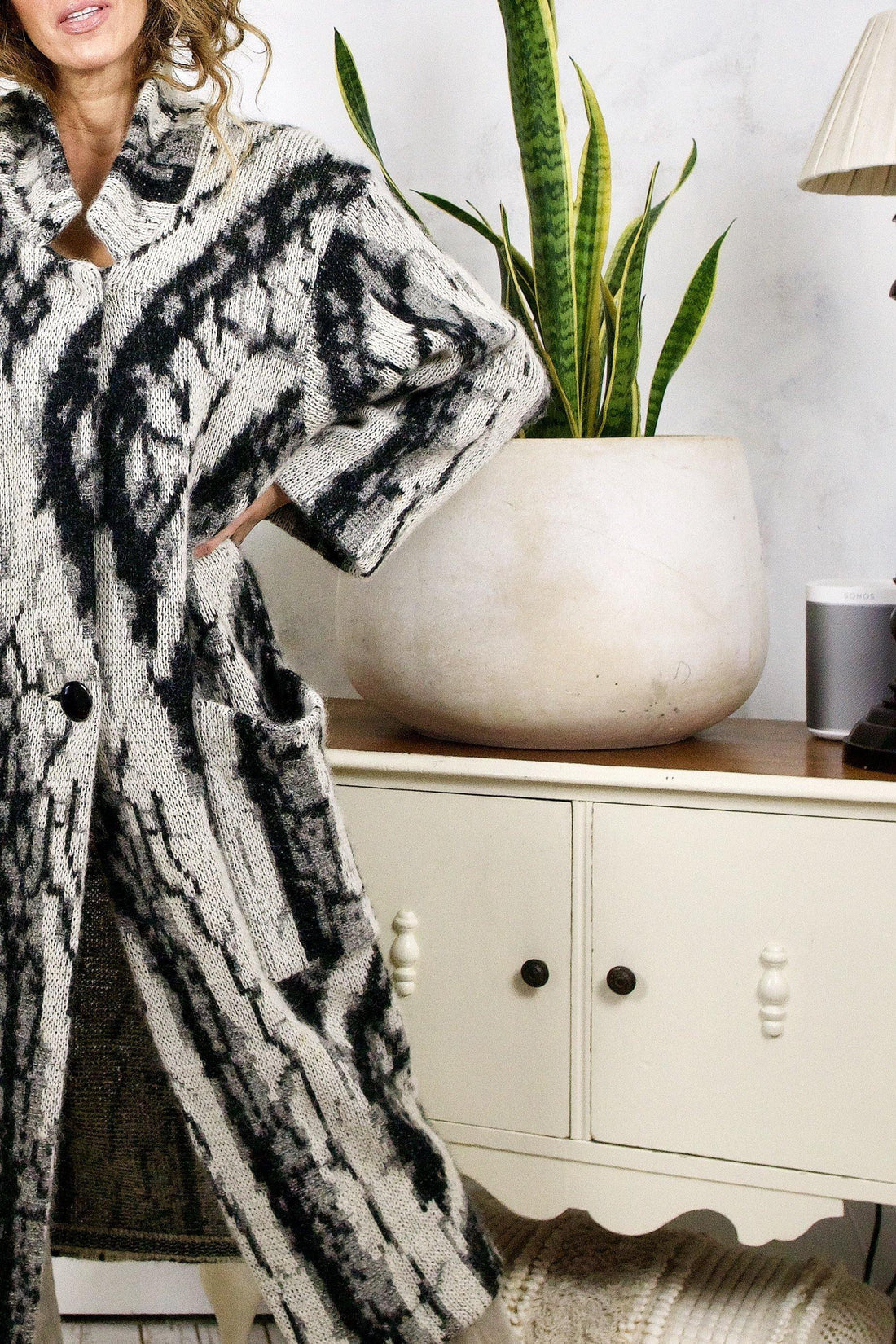Vintage Abstract Mohair Sweater Coat-closiTherapi | vinTage