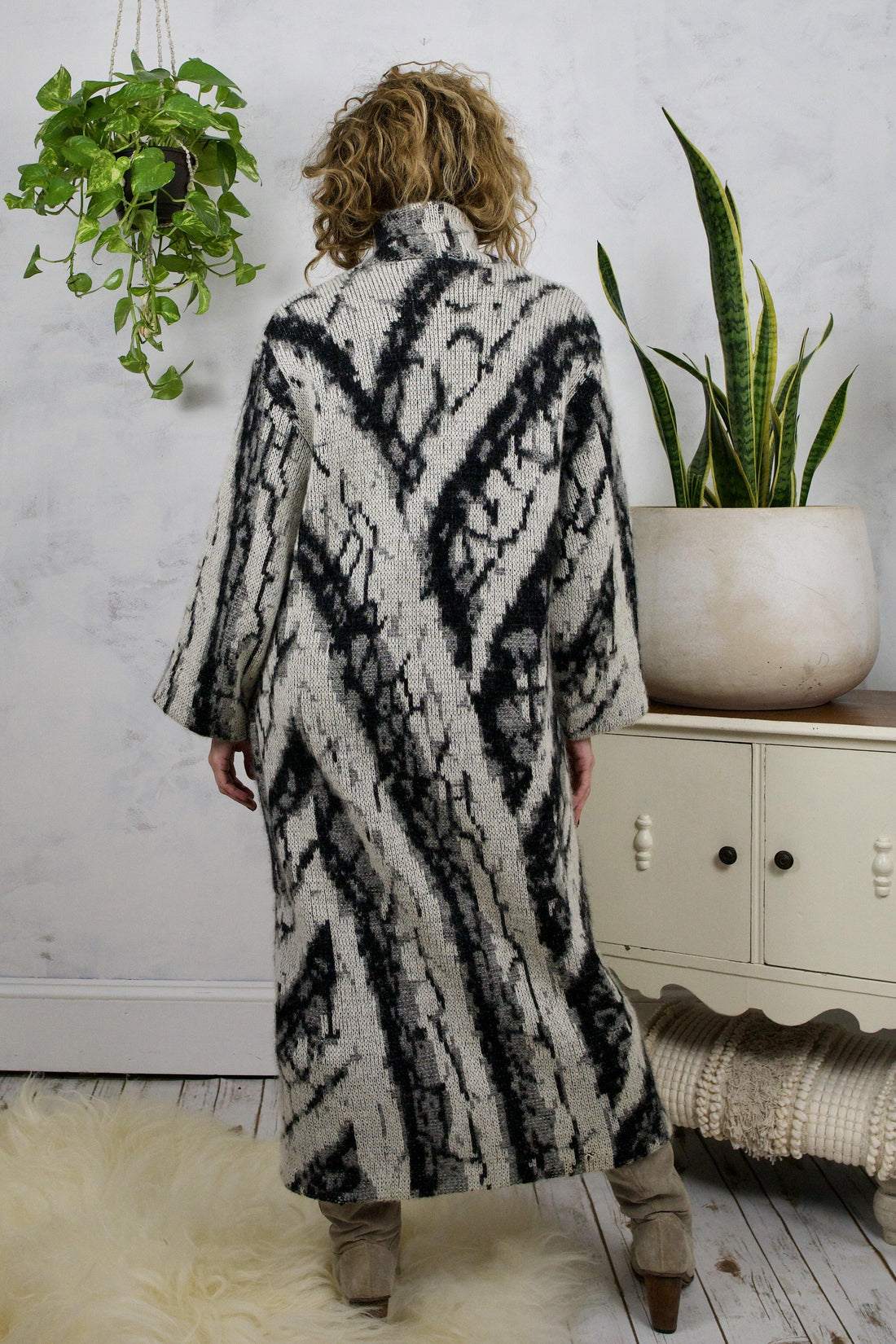 Vintage Abstract Mohair Sweater Coat-closiTherapi | vinTage
