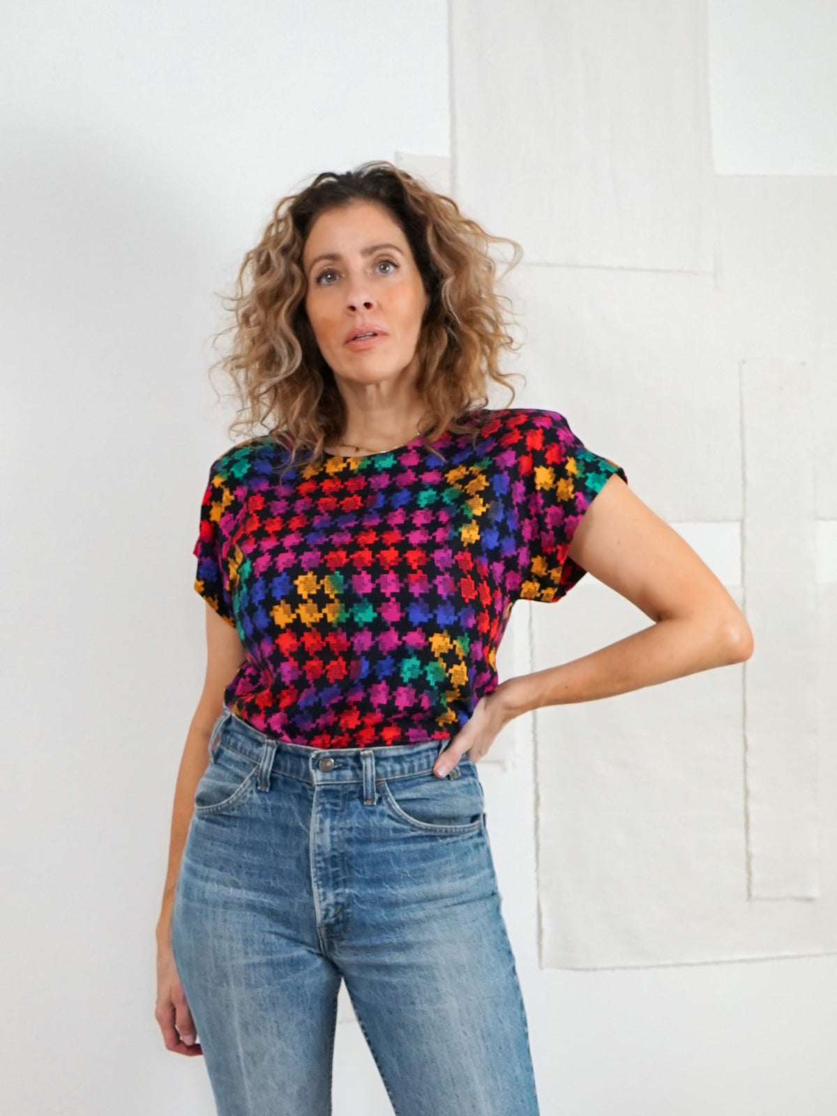 Vintage Abstract Rainbow Top-closiTherapi | vinTage