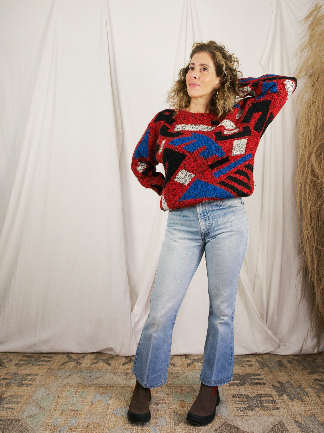 Vintage Abstract Shape Sweater-closiTherapi | vinTage