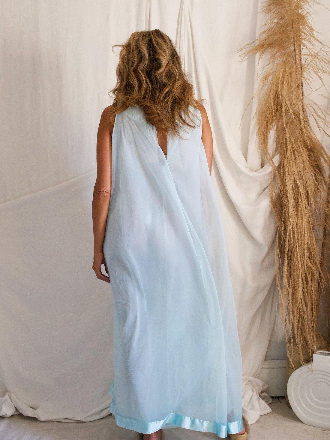 Vintage Aqua Chiffon Peignoir Set-closiTherapi | vinTage