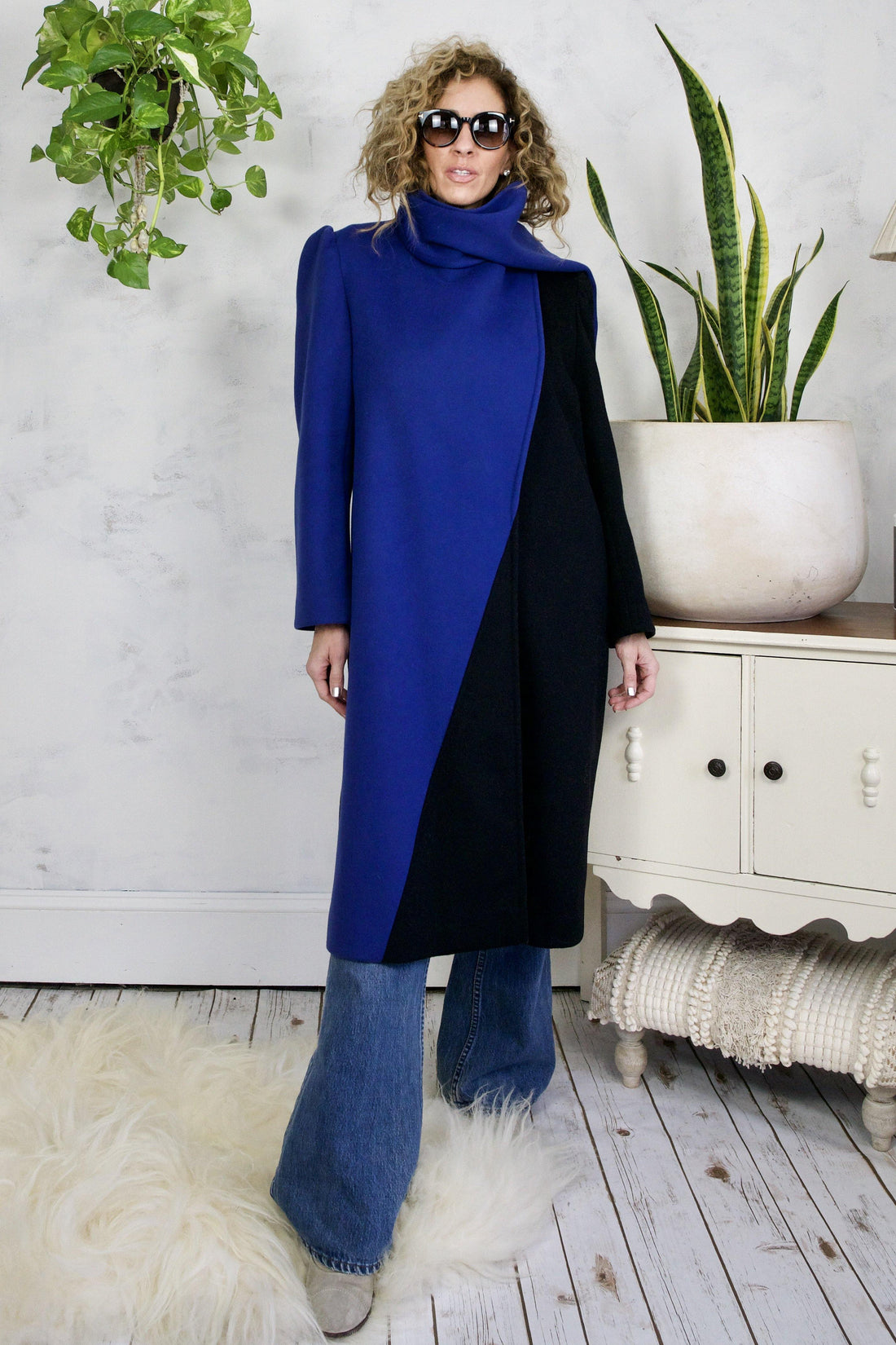 Vintage Avant Garde Wool Scarf Coat-closiTherapi | vinTage