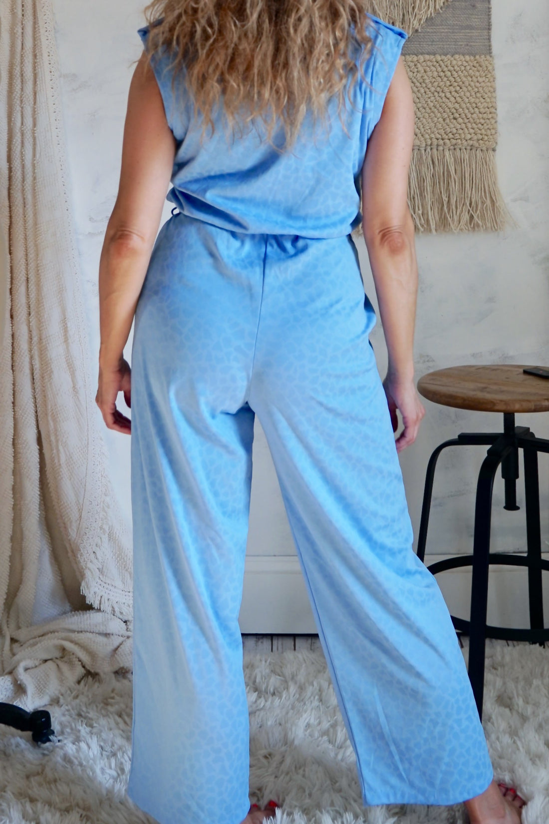 Vintage Baby Blue Leopard Jumpsuit-closiTherapi | vinTage
