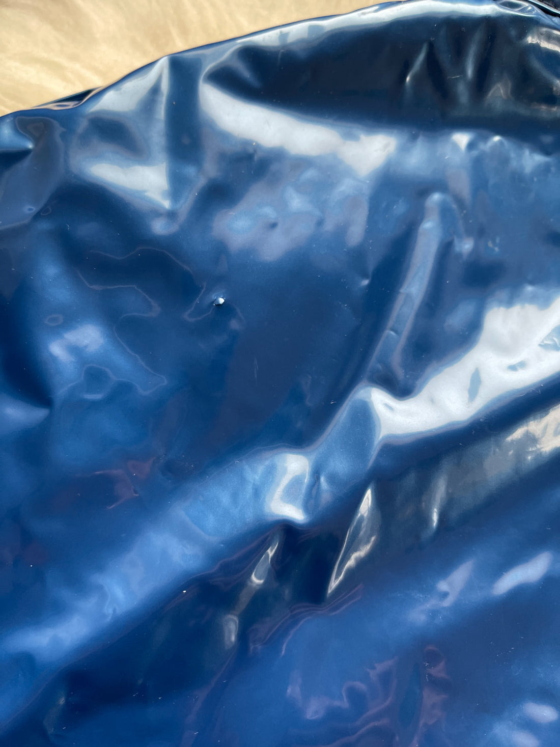 Vintage Blue Metallic Quilted Rain Coat-closiTherapi | vinTage