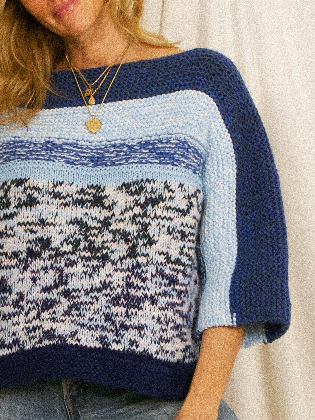 Vintage Blue Mood Marled Sweater-closiTherapi | vinTage