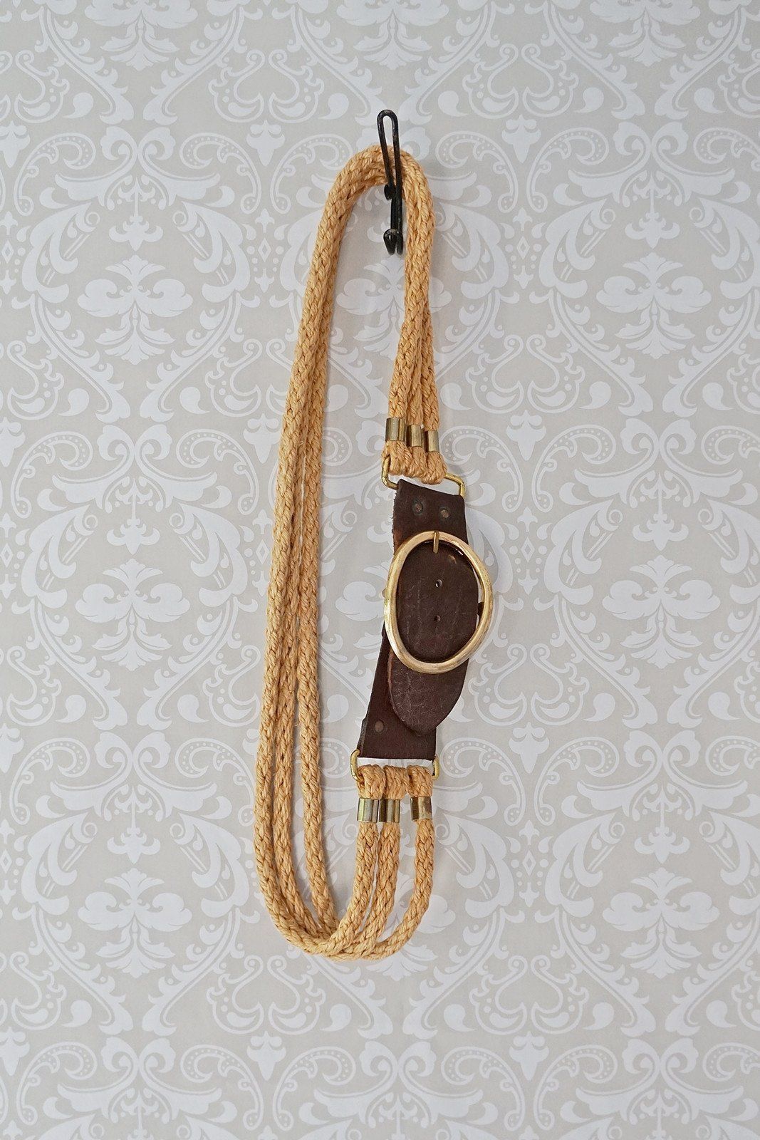 Vintage Braided Rope Brass Buckle Belt-closiTherapi | vinTage