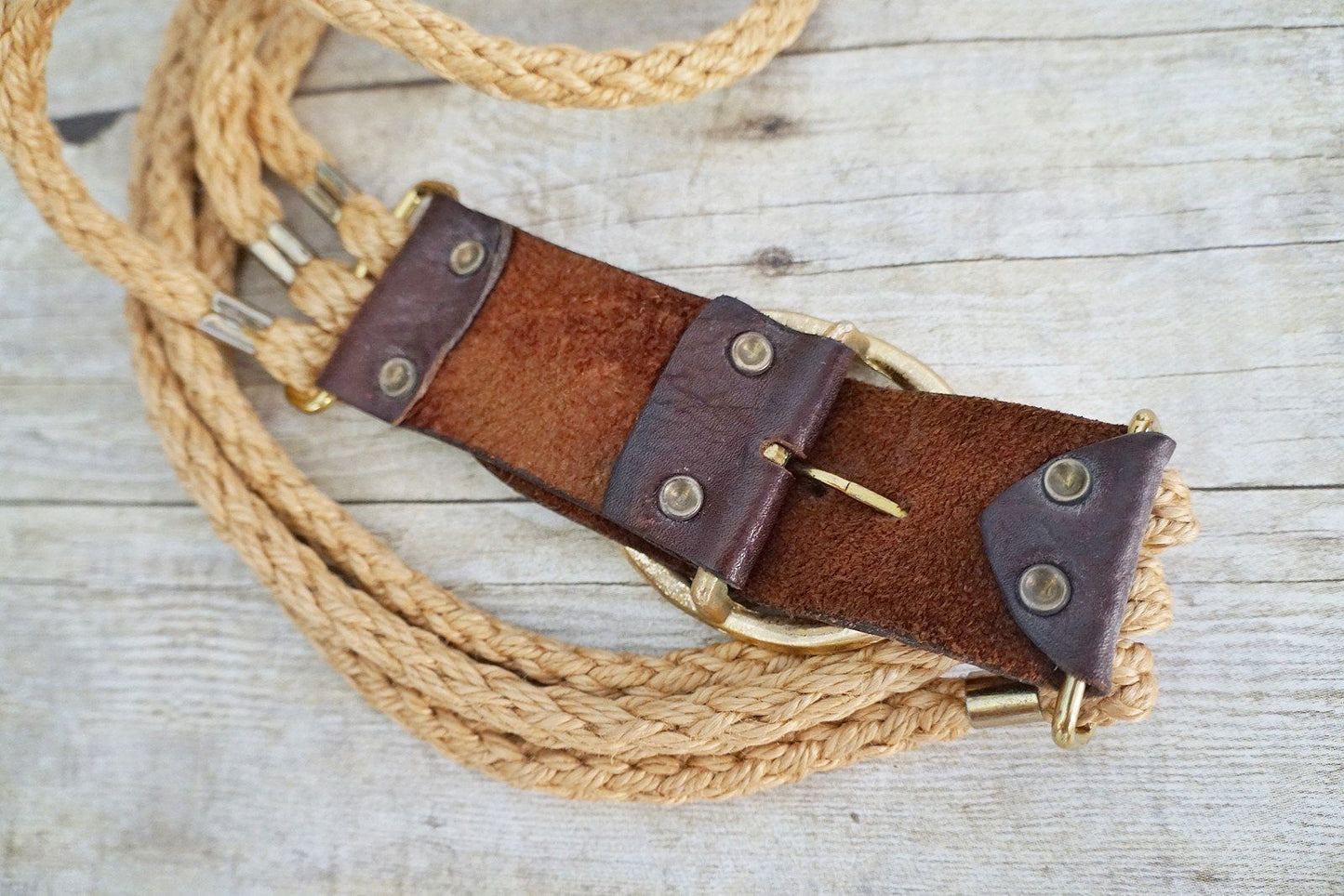 Vintage Braided Rope Brass Buckle Belt-closiTherapi | vinTage