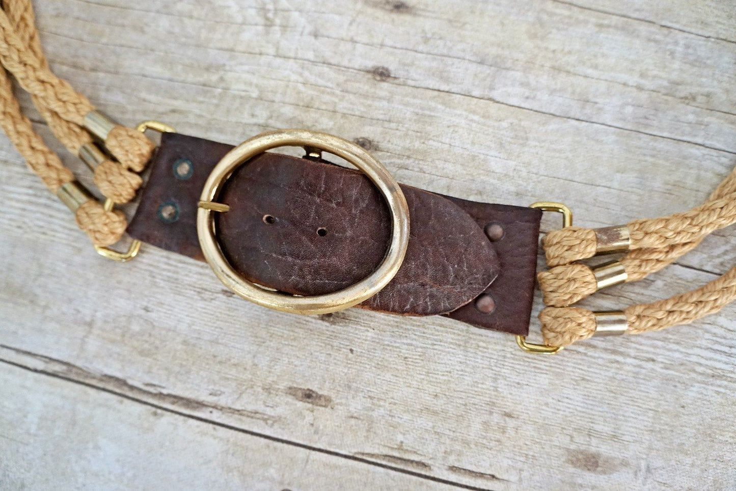 Vintage Braided Rope Brass Buckle Belt-closiTherapi | vinTage